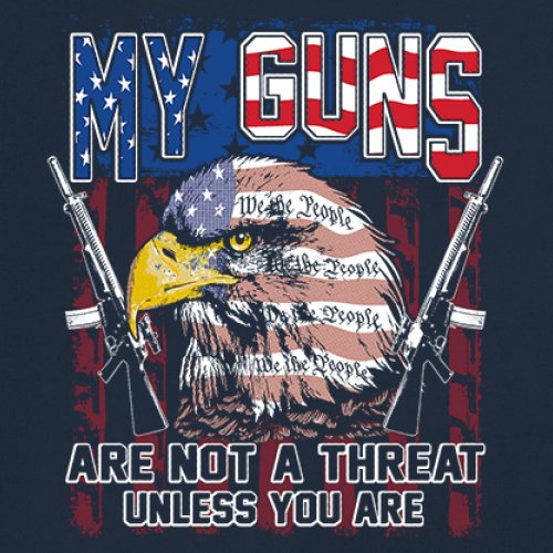 My Guns Are Not Threat Sweatshirt 2nd Amendment Patriotic Gun Rights Crewneck - Picture 11 of 15
