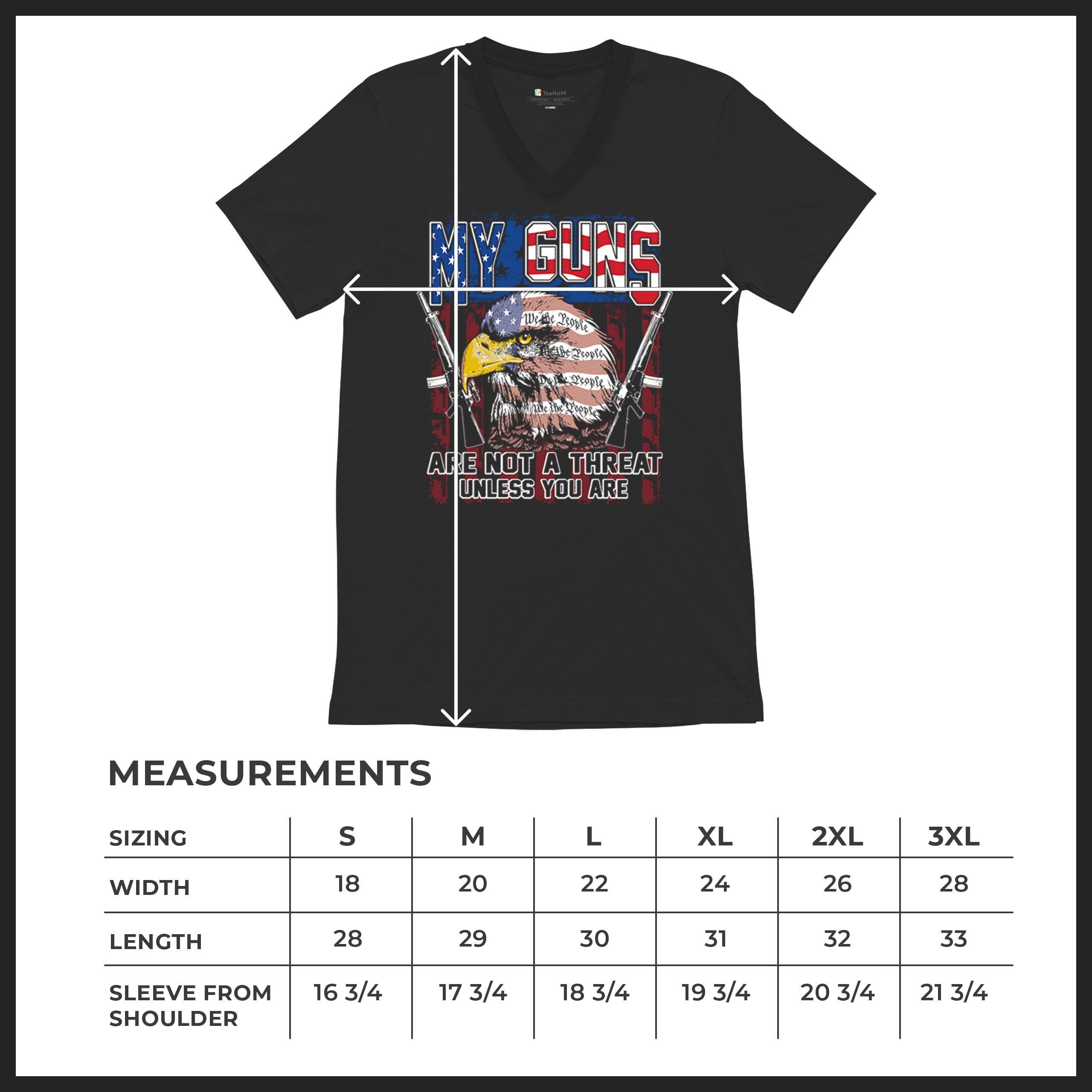 My Guns Are Not Threat V-Neck T-shirt 2nd Amendment Patriotic Gun Rights Tee - Picture 8 of 15