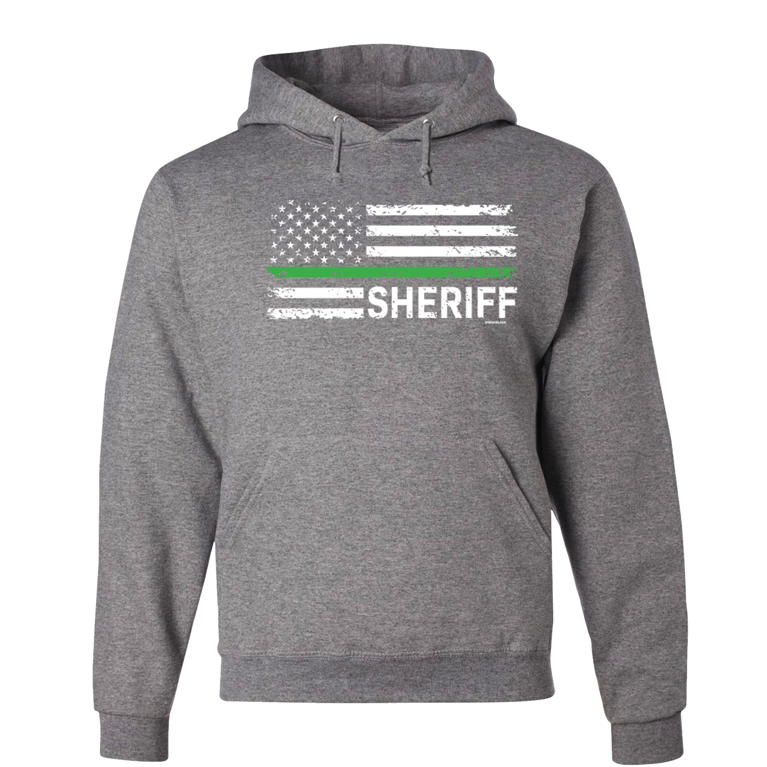Sheriff Distressed American Flag Sweatshirt First Responders Patriotic Hoodie - Picture 8 of 36