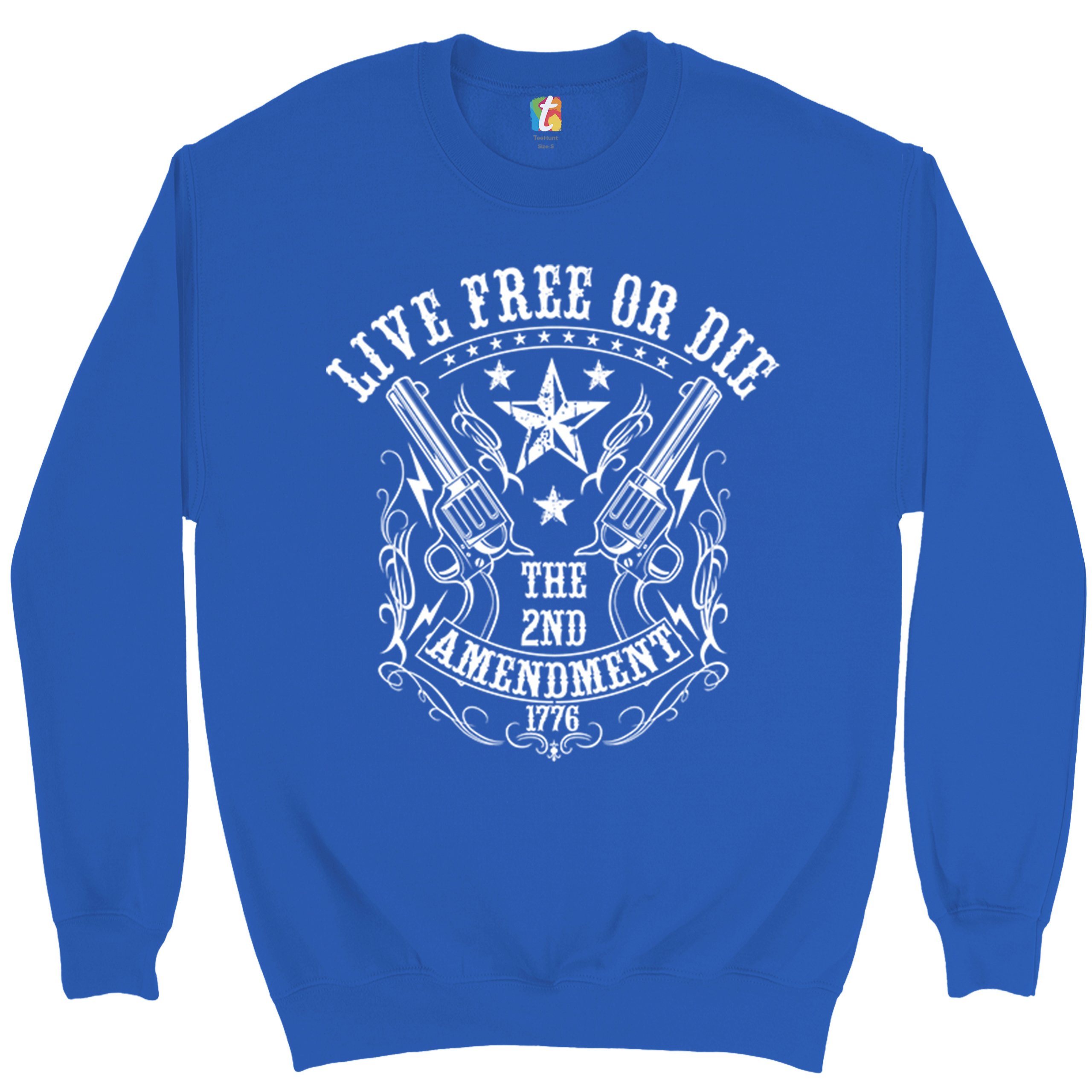 Live Free or Die Sweatshirt The 2nd Amendment 1776 Patriotic Gun Owner Crewneck - Picture 22 of 26