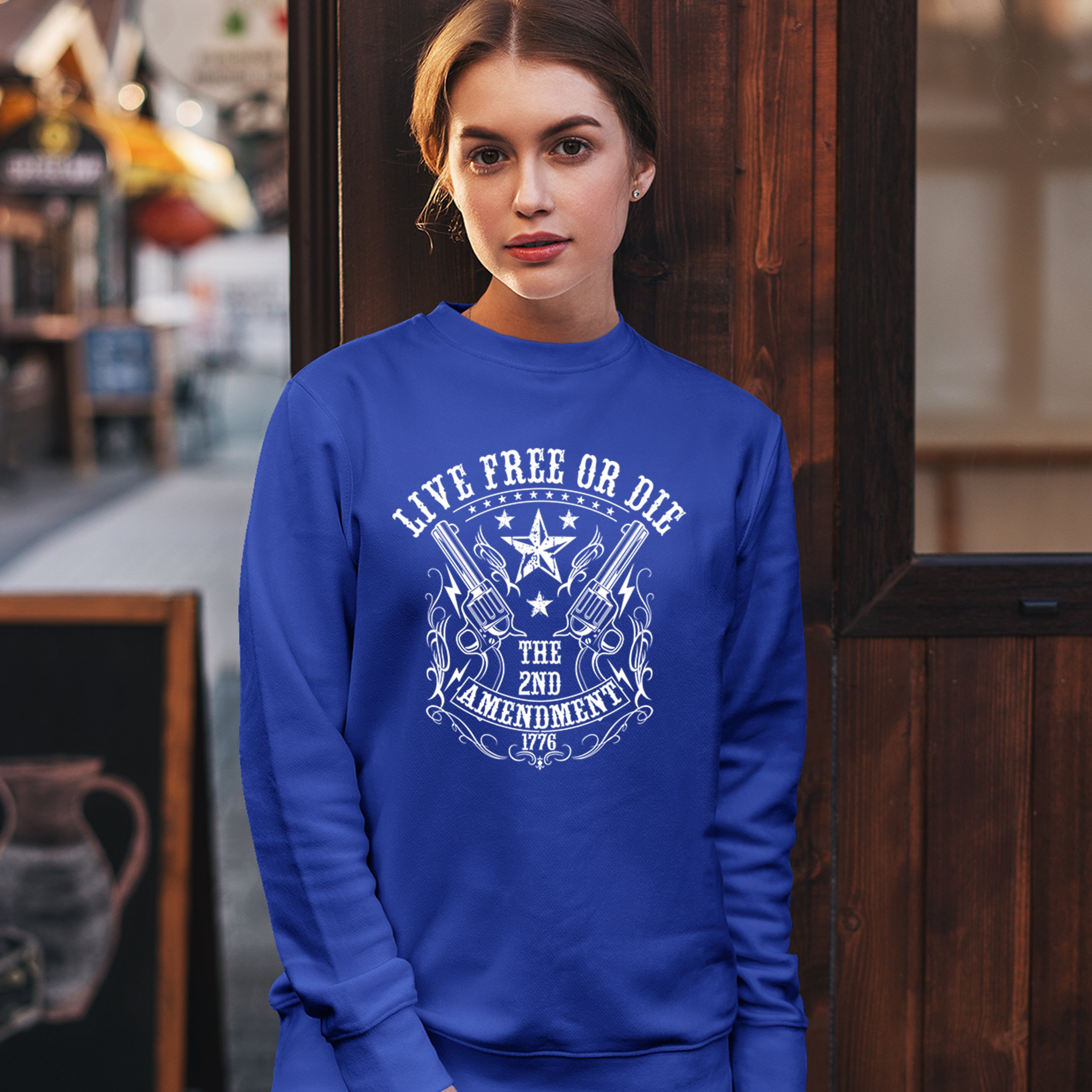 Live Free or Die Sweatshirt The 2nd Amendment 1776 Patriotic Gun Owner Crewneck - Picture 26 of 26