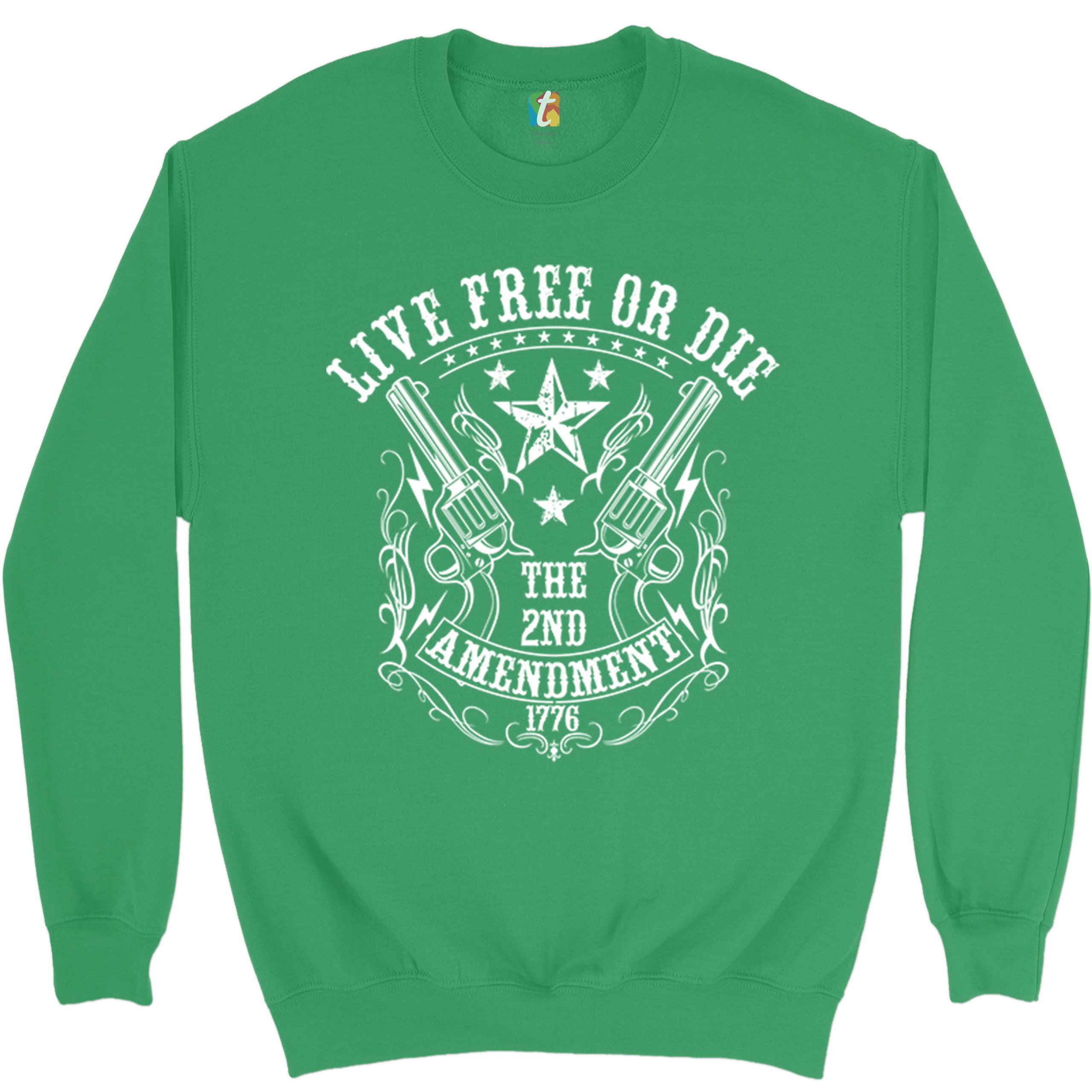 Live Free or Die Sweatshirt The 2nd Amendment 1776 Patriotic Gun Owner Crewneck - Picture 17 of 26