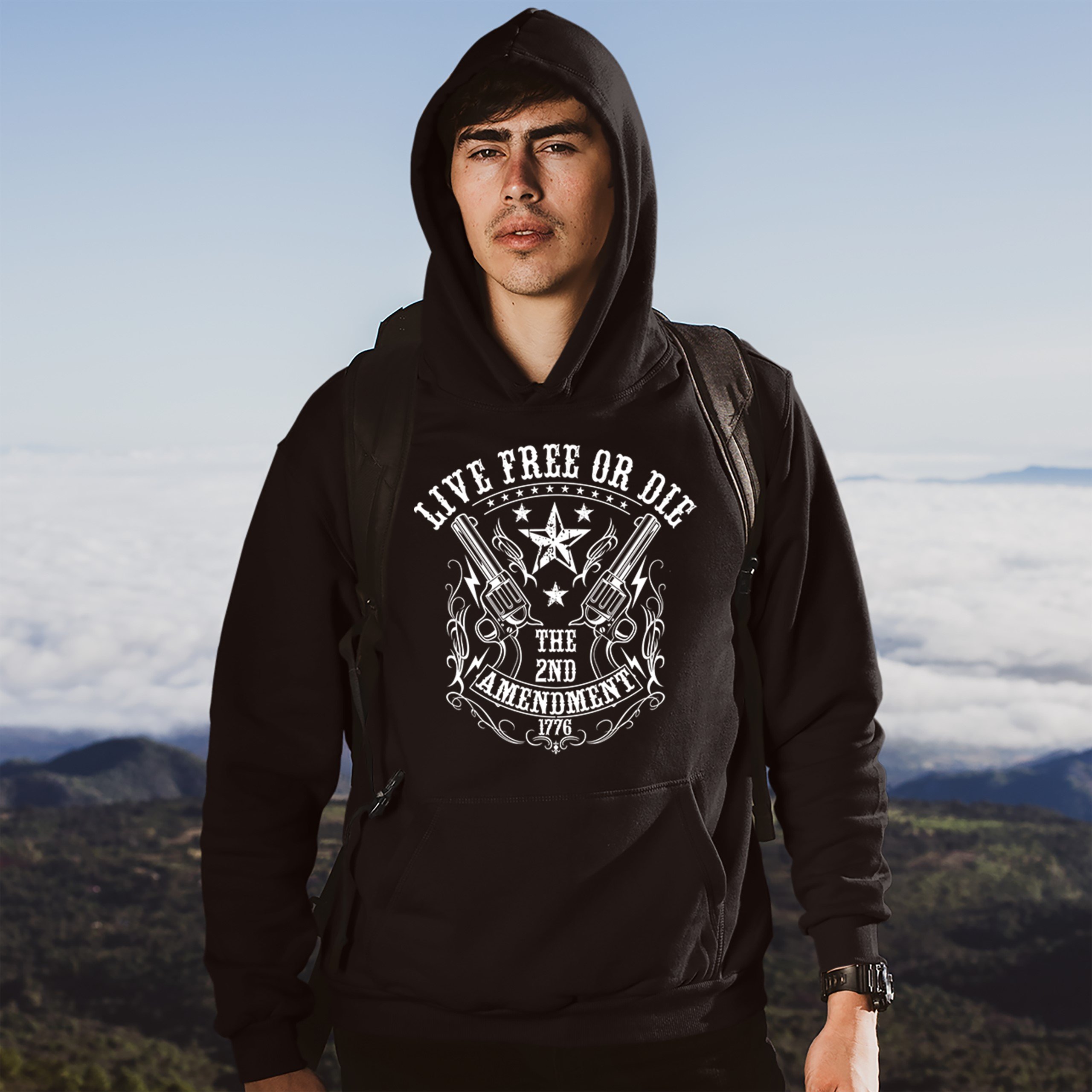 Live Free or Die Sweatshirt The 2nd Amendment 1776 Patriotic Gun Owner Hoodie - Picture 5 of 26