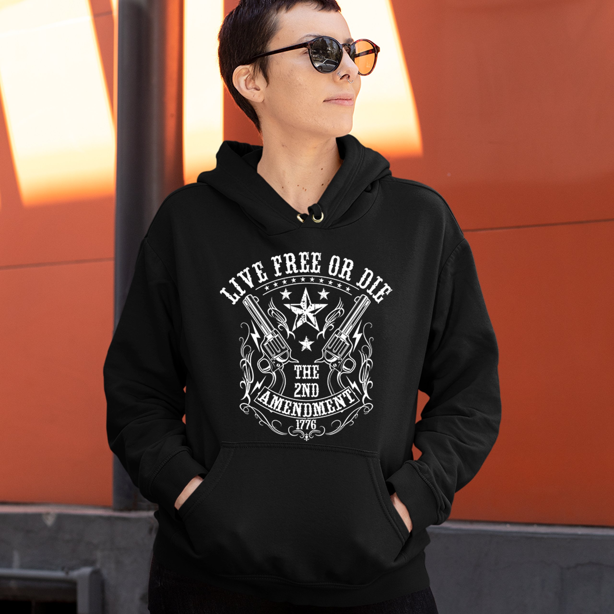 Live Free or Die Sweatshirt The 2nd Amendment 1776 Patriotic Gun Owner Hoodie - Picture 6 of 26
