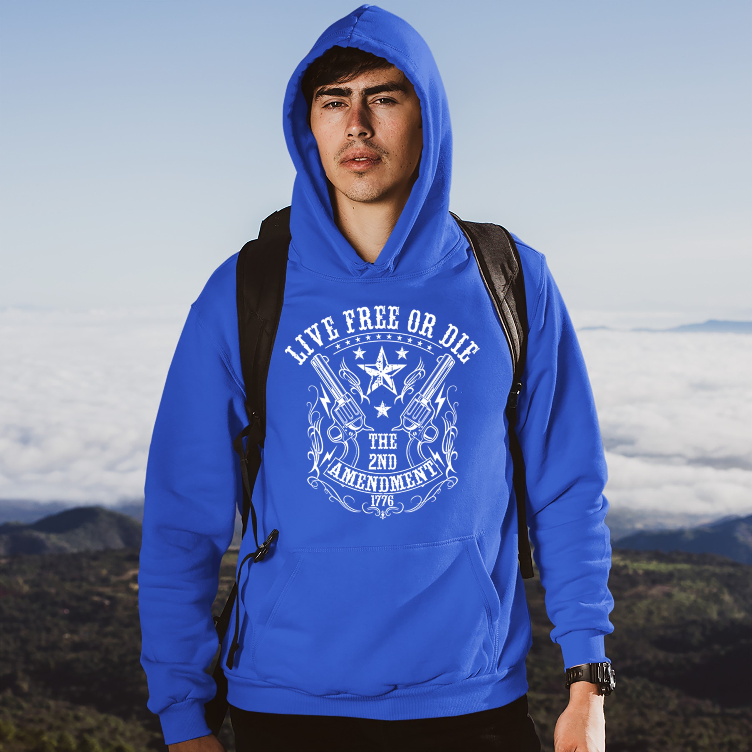 Live Free or Die Sweatshirt The 2nd Amendment 1776 Patriotic Gun Owner Hoodie - Picture 25 of 26