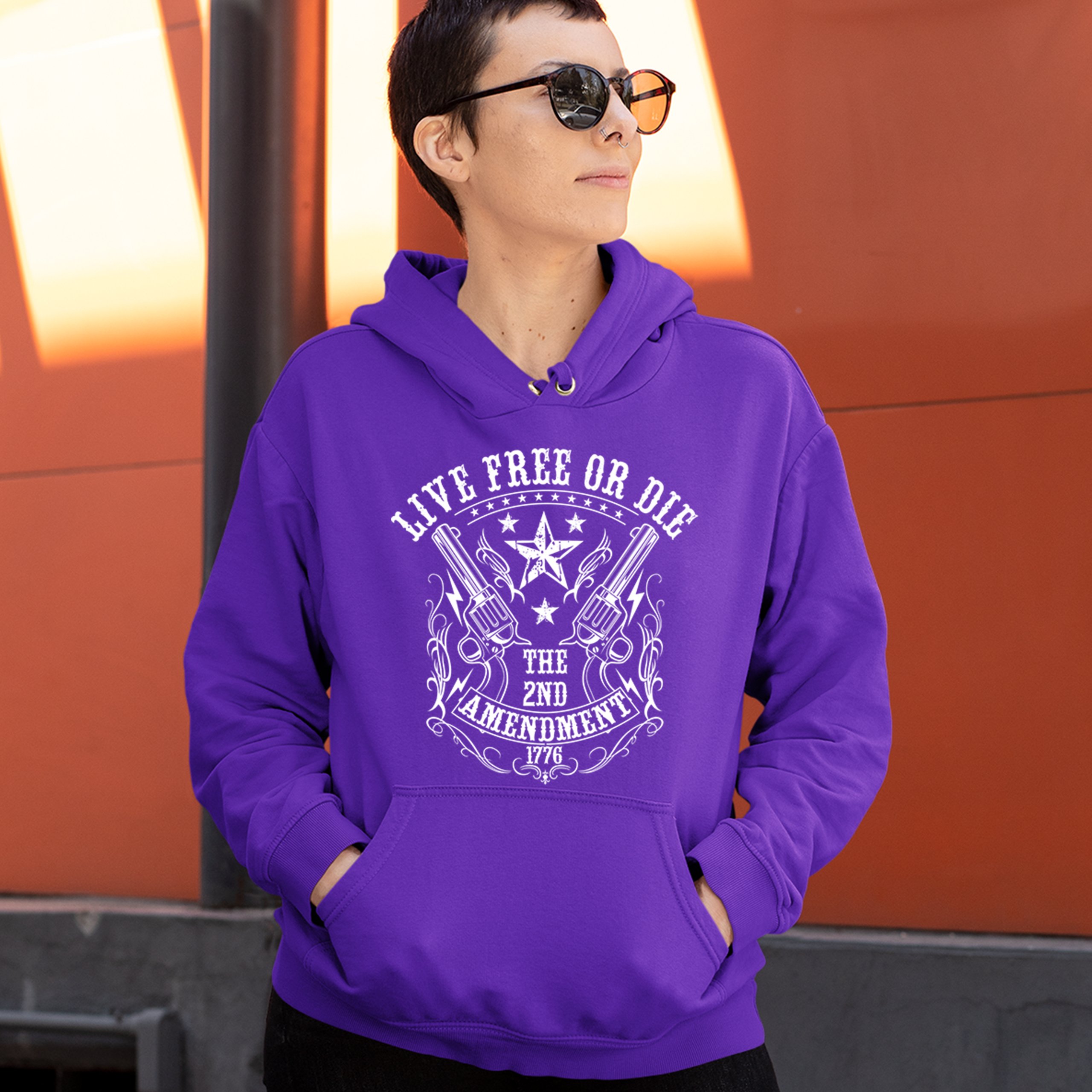 Live Free or Die Sweatshirt The 2nd Amendment 1776 Patriotic Gun Owner Hoodie - Picture 16 of 26