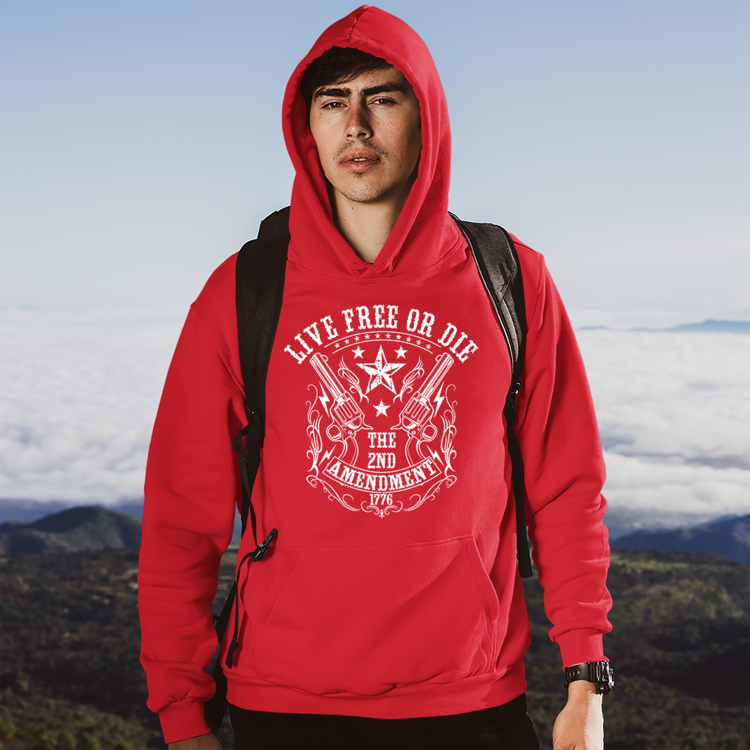 Live Free or Die Sweatshirt The 2nd Amendment 1776 Patriotic Gun Owner Hoodie - Picture 20 of 26