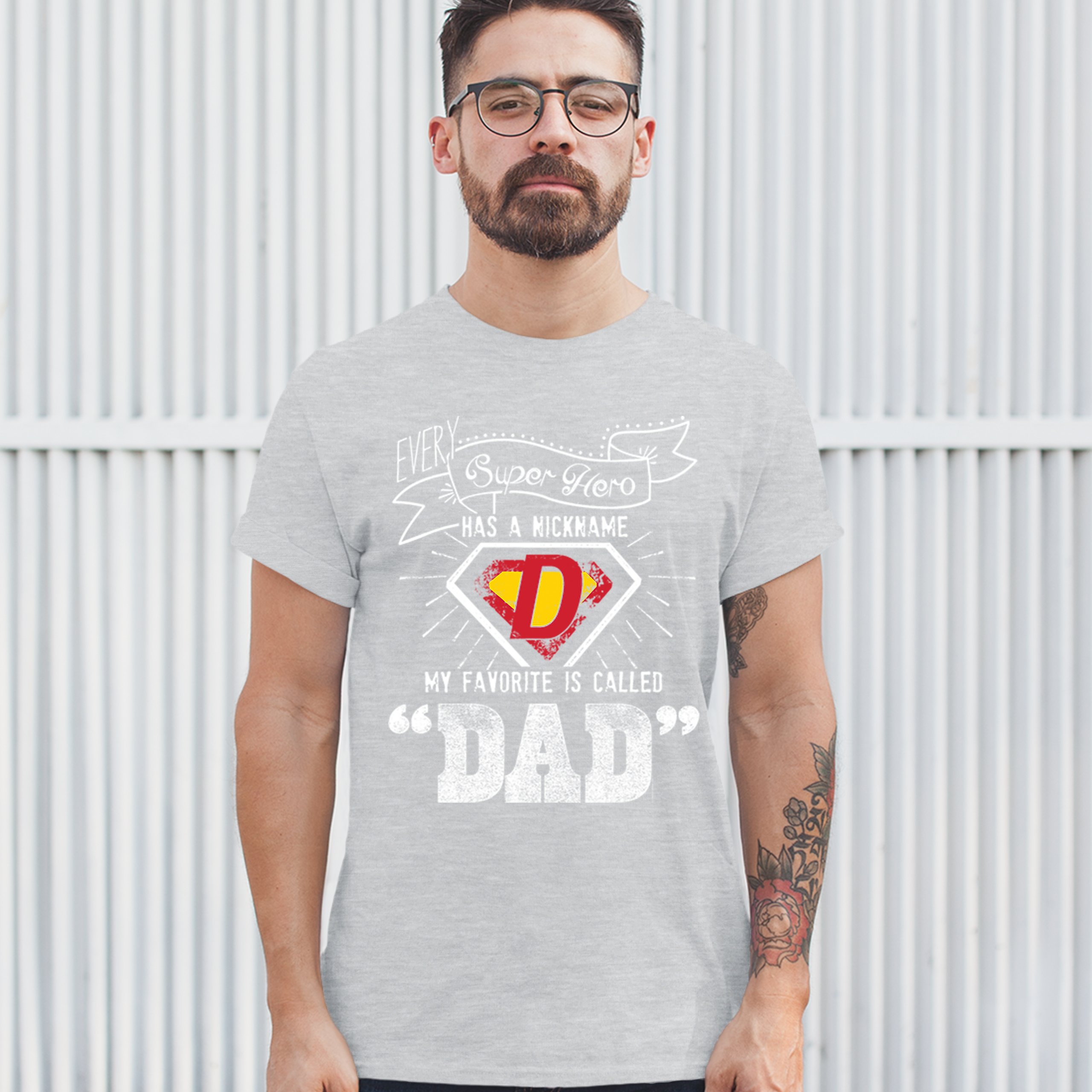 Every Super Hero Has a Nickname T-shirt Best Dad Ever Father's Day Men's Tee - Picture 29 of 53