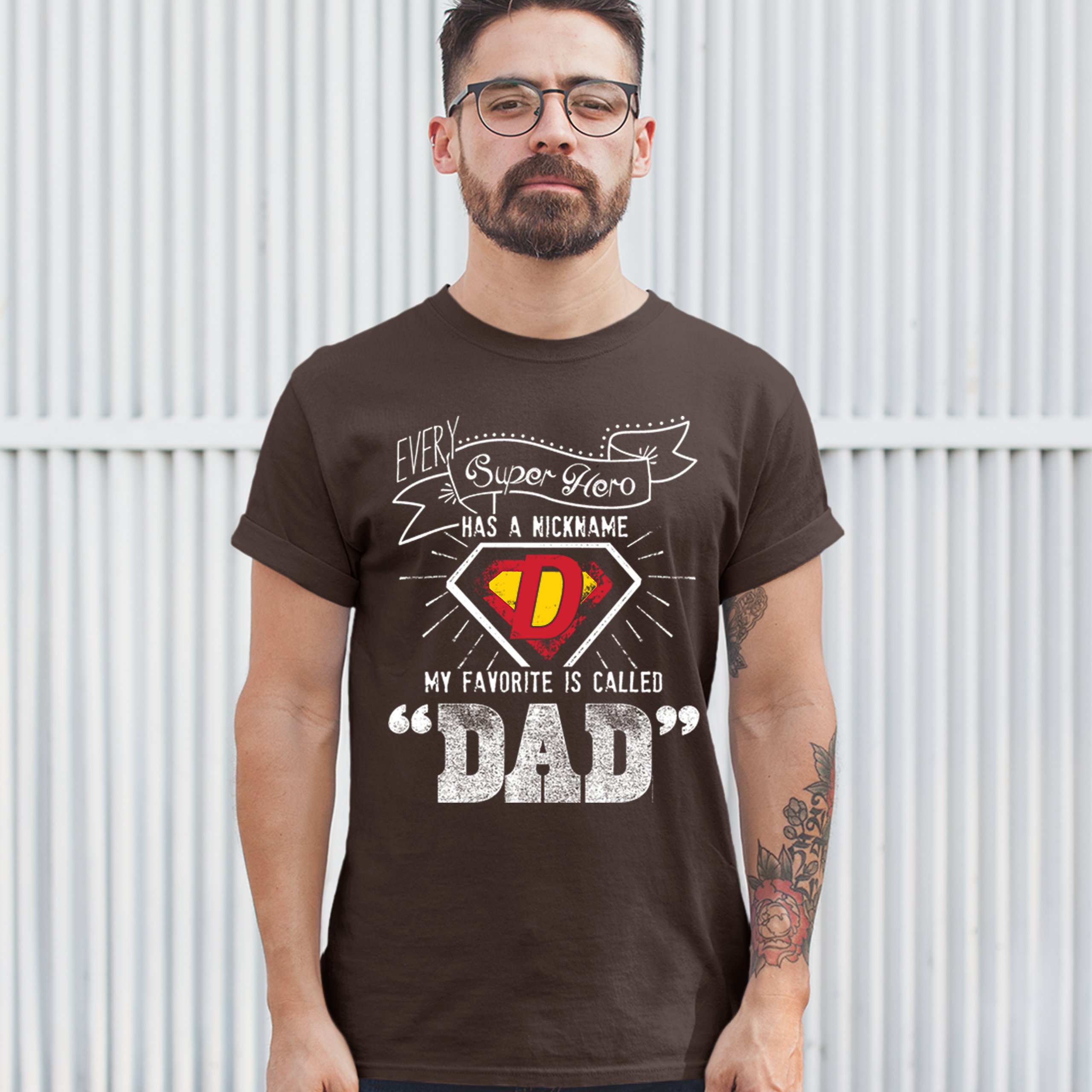 Every Super Hero Has a Nickname T-shirt Best Dad Ever Father's Day Men's Tee - Picture 33 of 53
