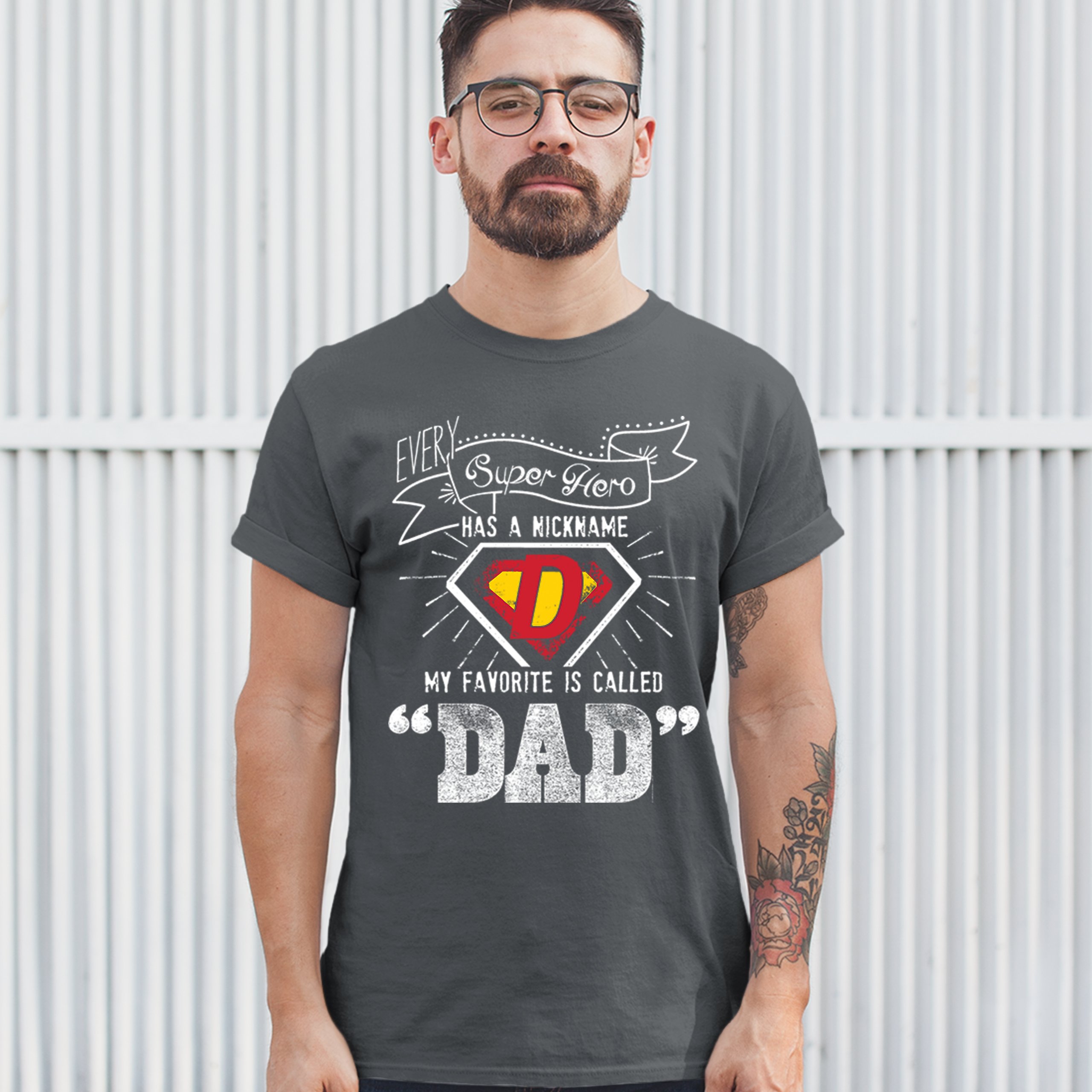 Every Super Hero Has a Nickname T-shirt Best Dad Ever Father's Day Men's Tee - Picture 37 of 53