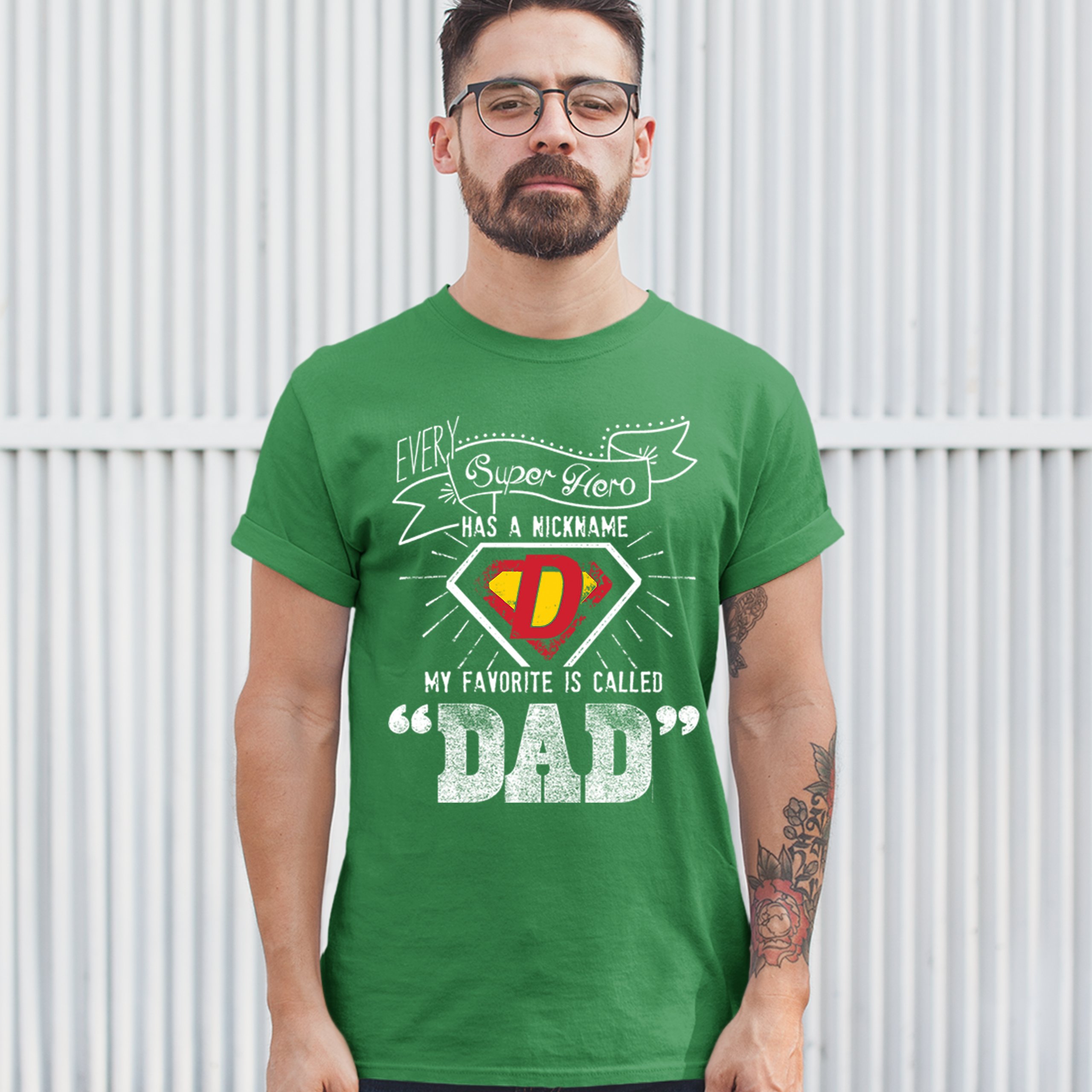 Every Super Hero Has a Nickname T-shirt Best Dad Ever Father's Day Men's Tee - Picture 25 of 53