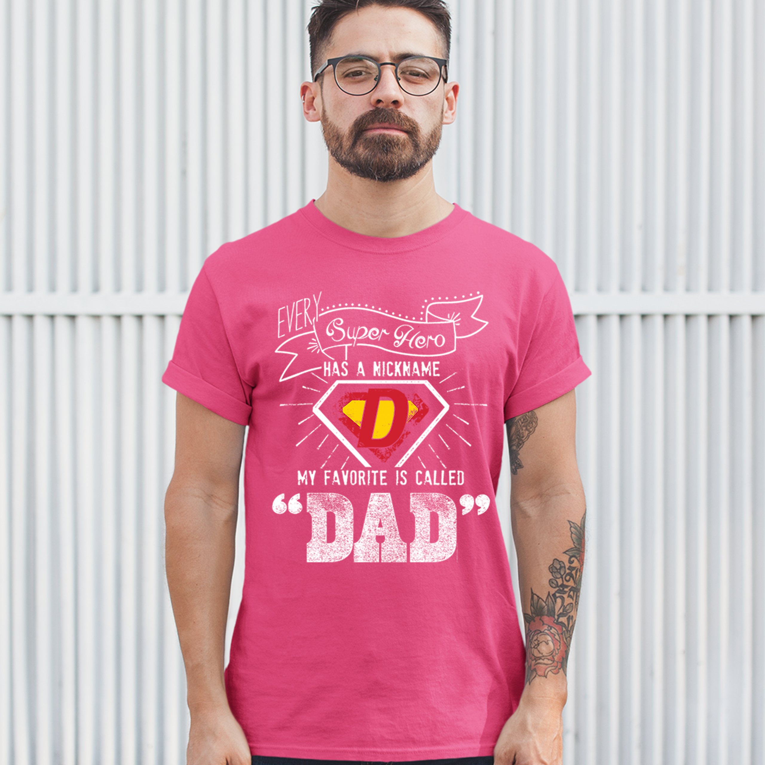 Every Super Hero Has a Nickname T-shirt Best Dad Ever Father's Day Men's Tee - Picture 13 of 53