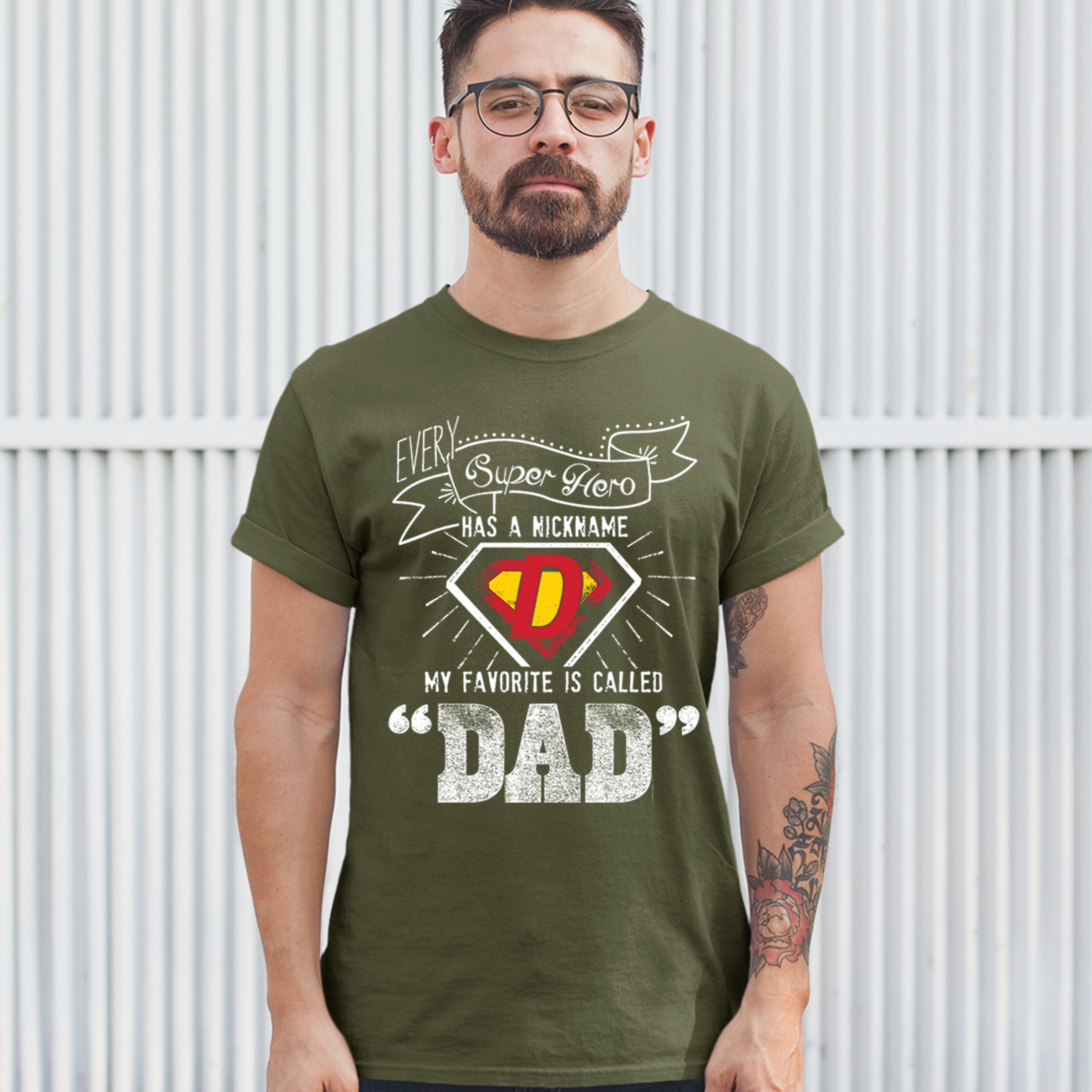 Every Super Hero Has a Nickname T-shirt Best Dad Ever Father's Day Men's Tee - Picture 45 of 53