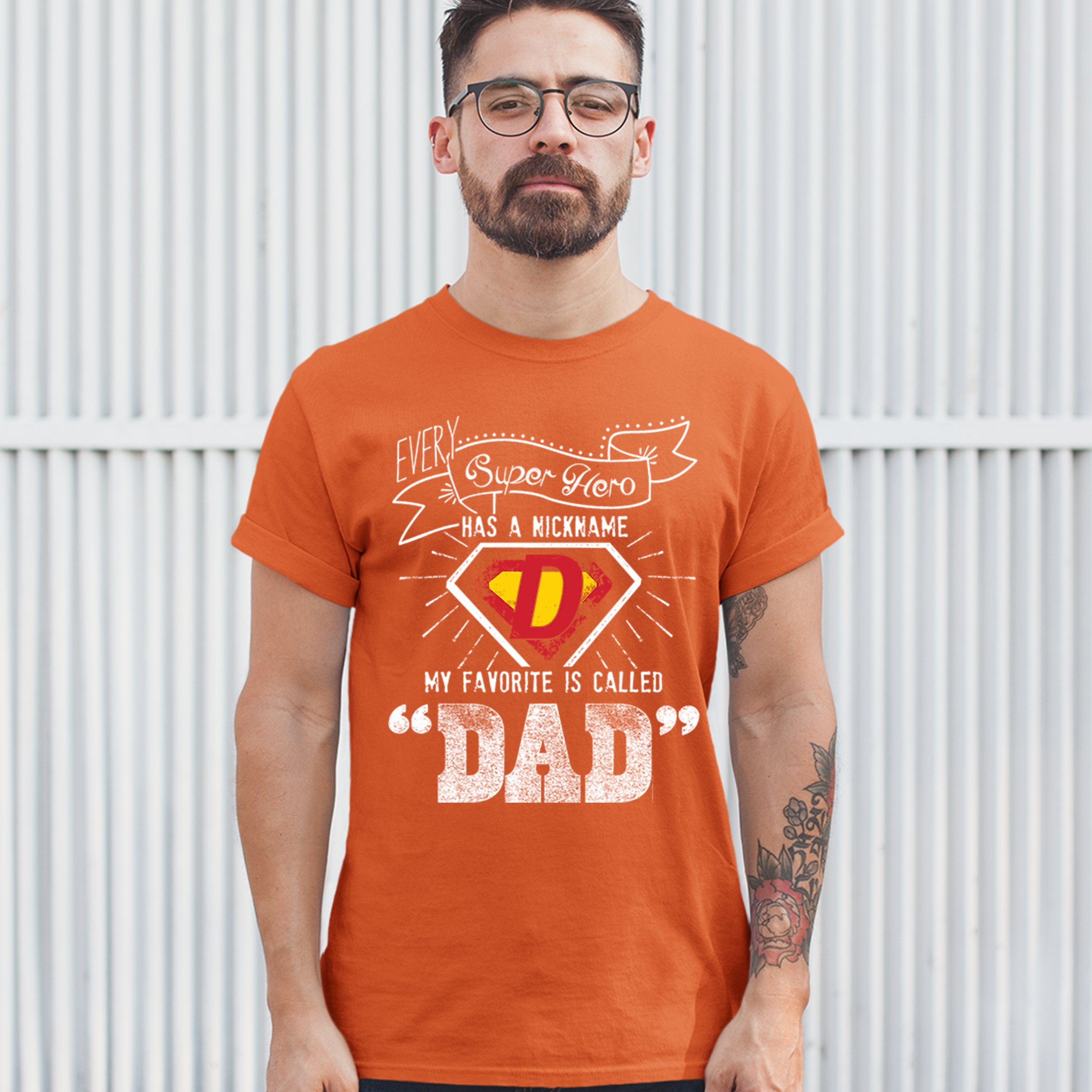 Every Super Hero Has a Nickname T-shirt Best Dad Ever Father's Day Men's Tee - Picture 9 of 53
