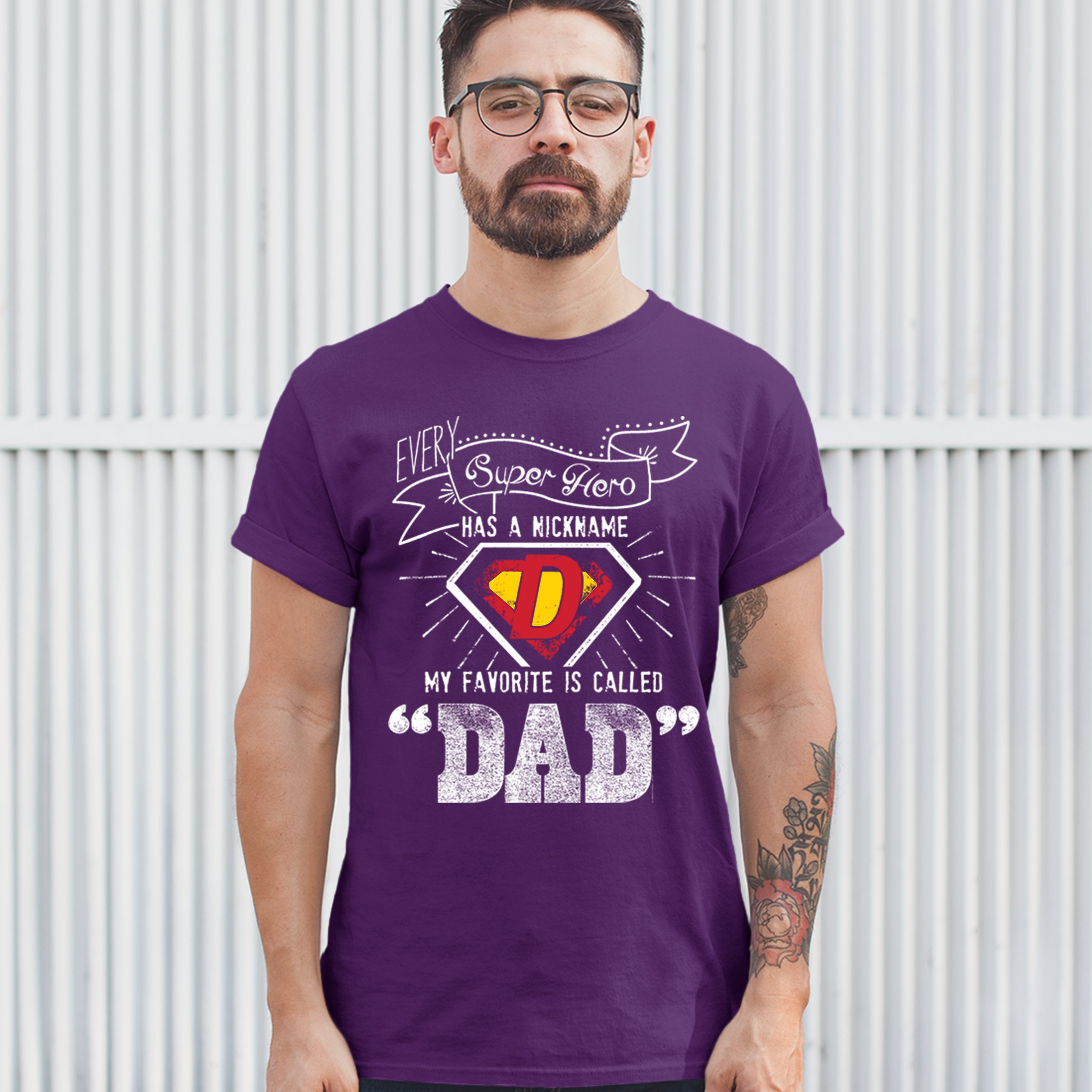 Every Super Hero Has a Nickname T-shirt Best Dad Ever Father's Day Men's Tee - Picture 17 of 53
