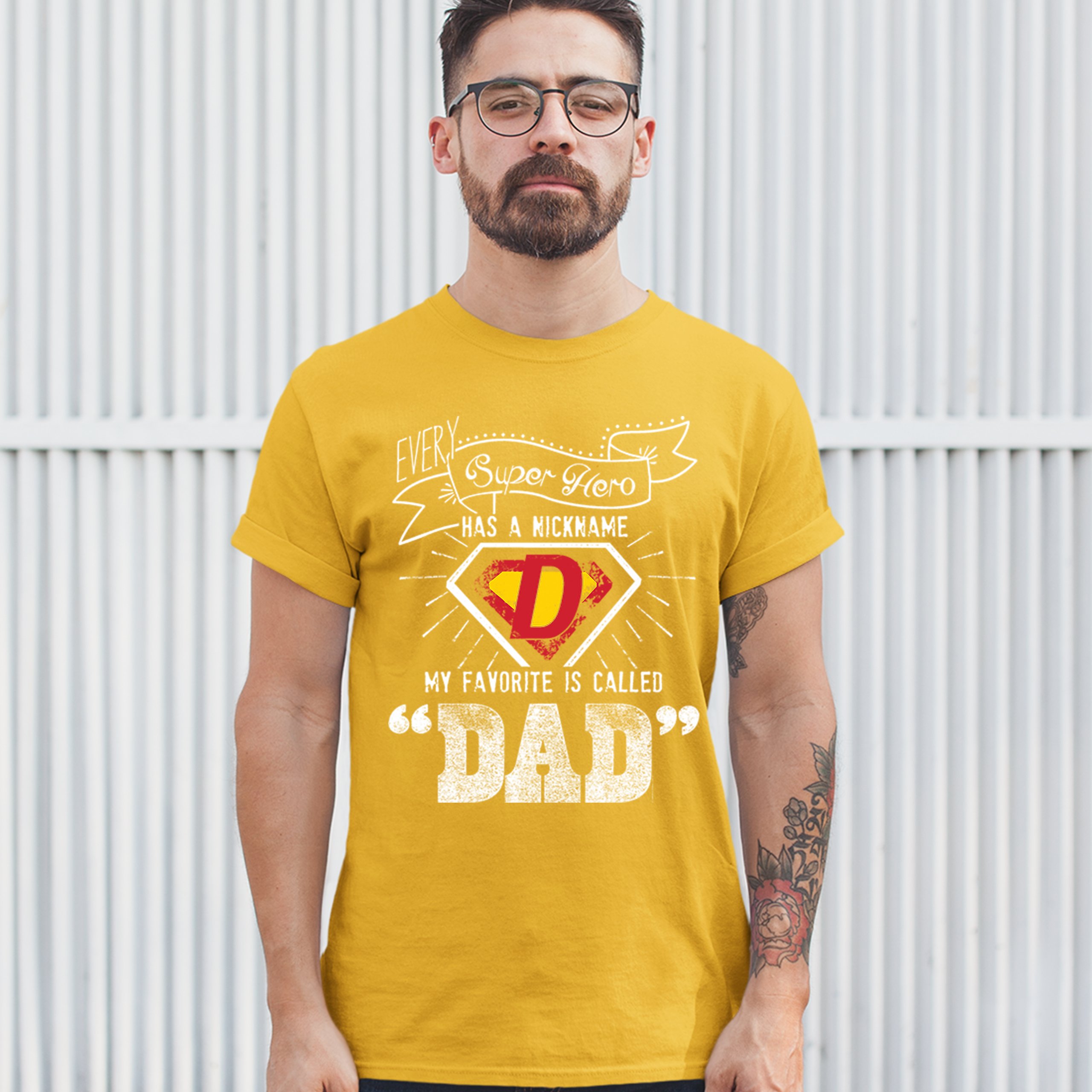 Every Super Hero Has a Nickname T-shirt Best Dad Ever Father's Day Men's Tee - Picture 53 of 53