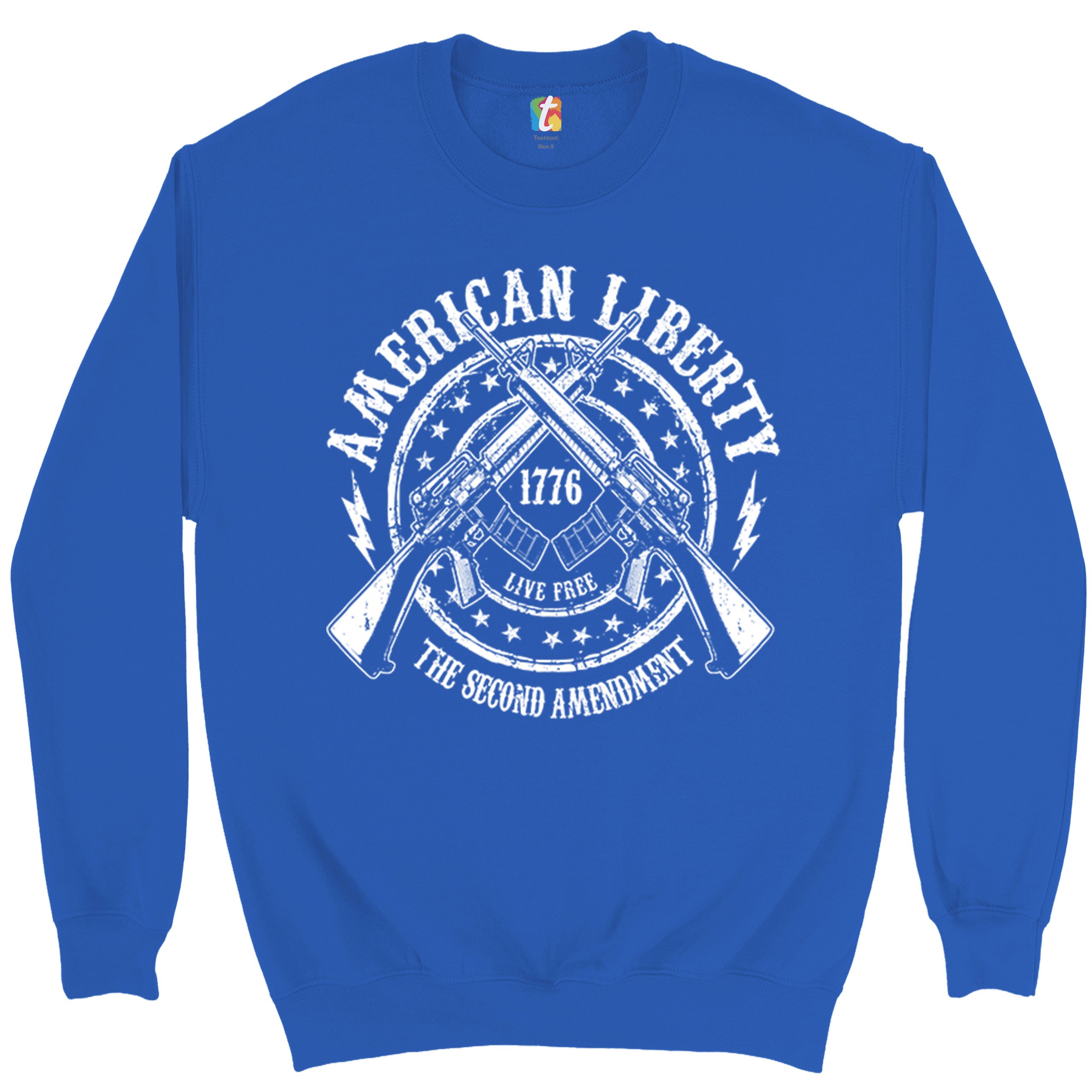 American Liberty Live Free Sweatshirt The 2nd Amendment 1776 AR-15 Crewneck - Picture 22 of 26