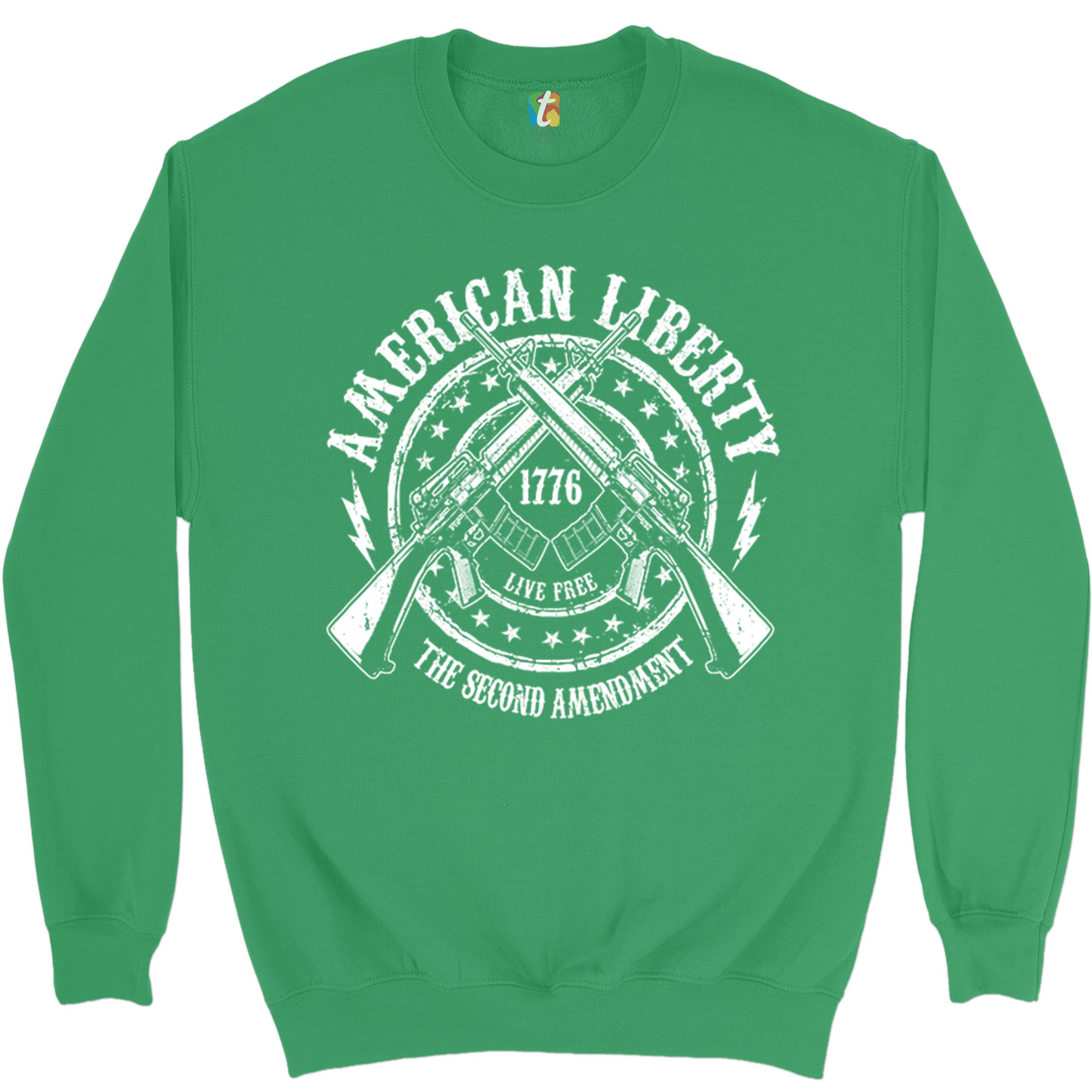 American Liberty Live Free Sweatshirt The 2nd Amendment 1776 AR-15 Crewneck - Picture 17 of 26