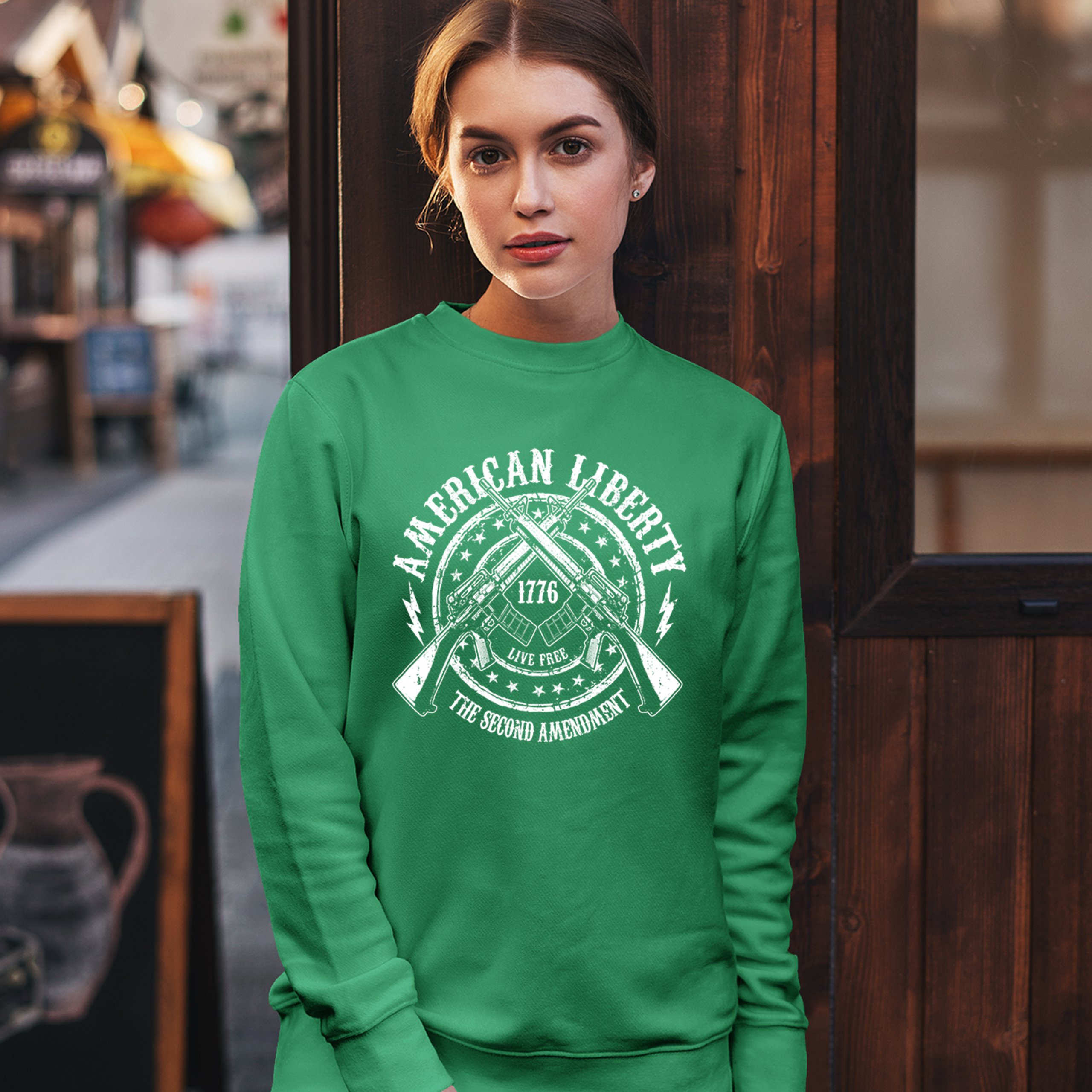 American Liberty Live Free Sweatshirt The 2nd Amendment 1776 AR-15 Crewneck - Picture 21 of 26