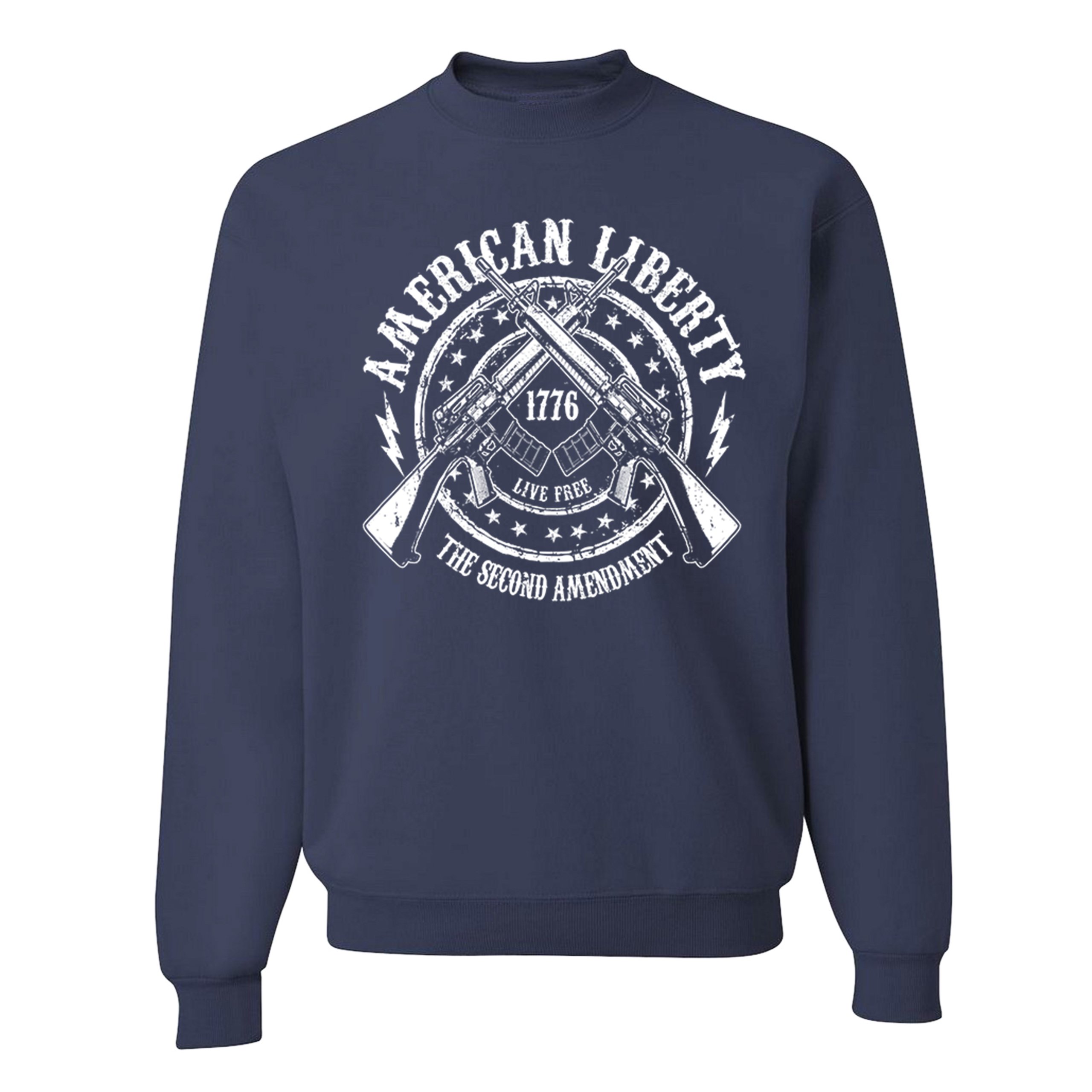 American Liberty Live Free Sweatshirt The 2nd Amendment 1776 AR-15 Crewneck - Picture 13 of 26