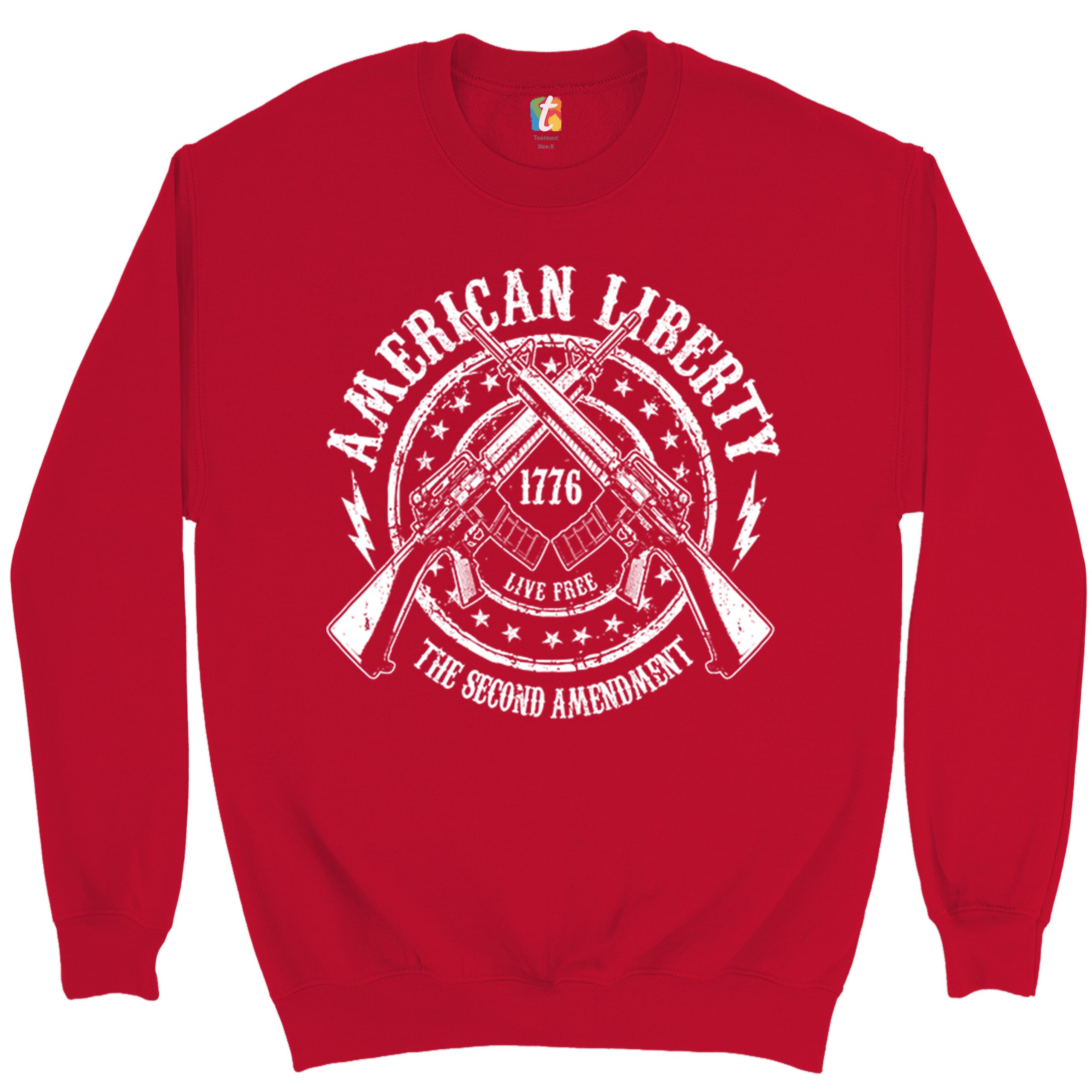 American Liberty Live Free Sweatshirt The 2nd Amendment 1776 AR-15 Crewneck - Picture 7 of 26