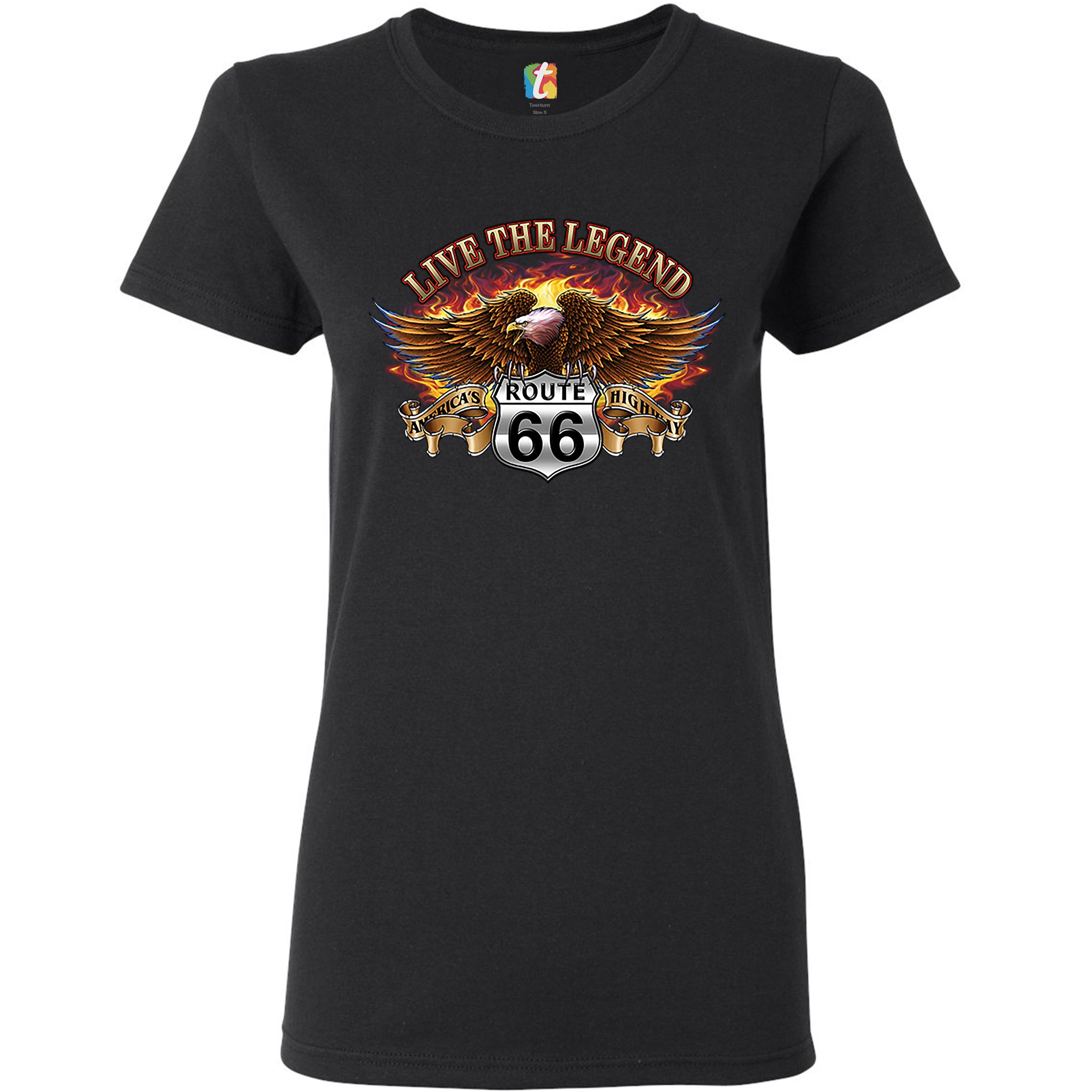 Live the Legend America's Highways T-Shirt Route 66 Bald Eagle Women's ...