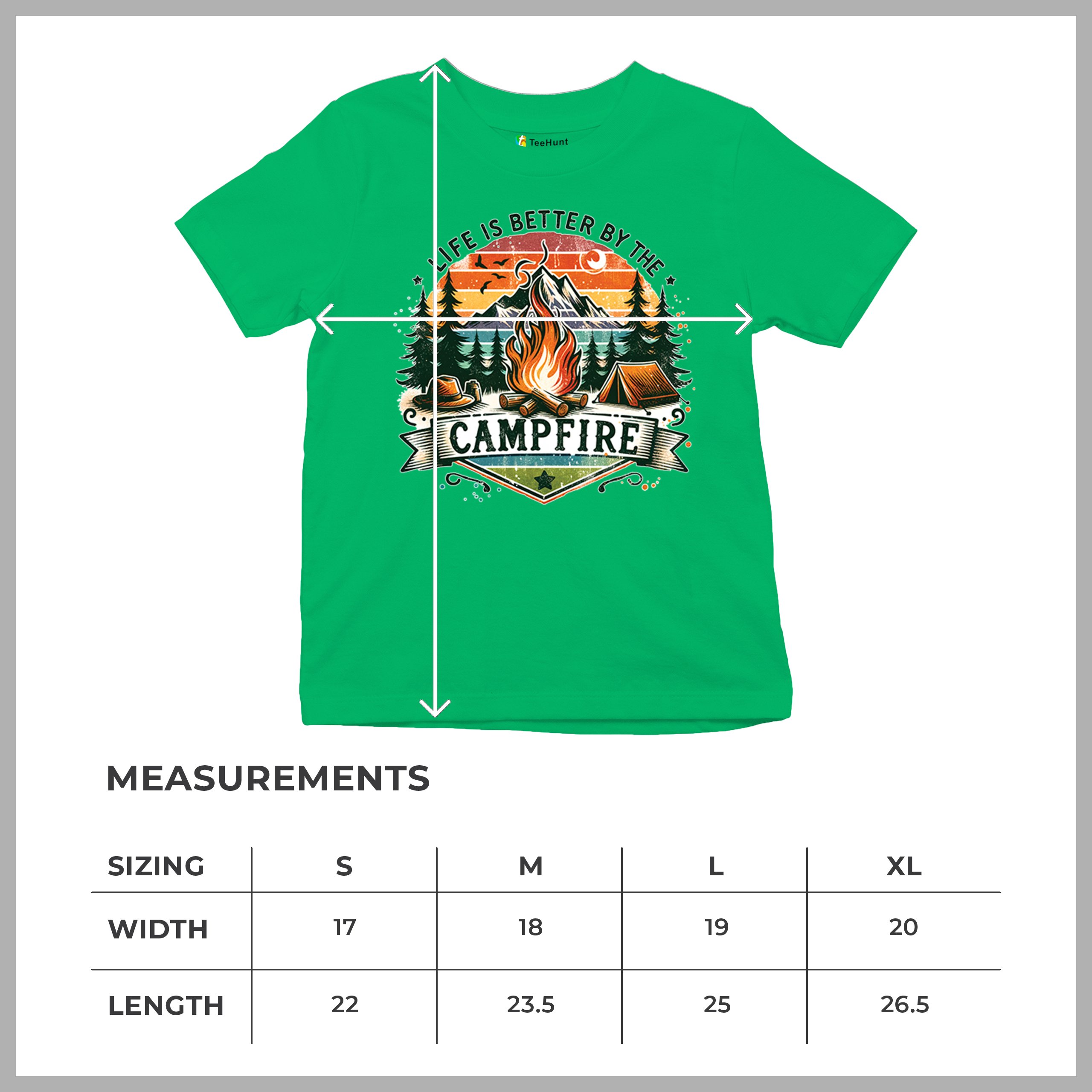 Life is Better by the Campfire Youth T-shirt Hiking Camping Outdoors Kids - Picture 15 of 50