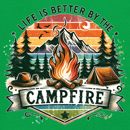 Life is Better by the Campfire Youth T-shirt Hiking Camping Outdoors Kids - Picture 11 of 50