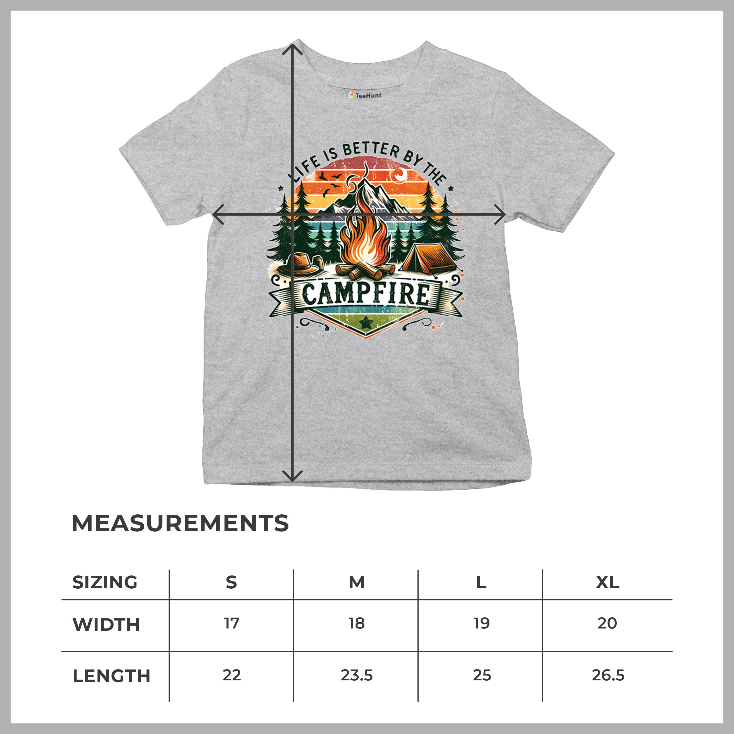 Life is Better by the Campfire Youth T-shirt Hiking Camping Outdoors Kids - Picture 22 of 50