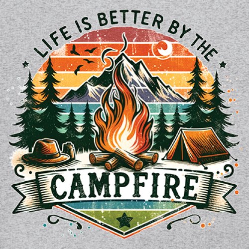 Life is Better by the Campfire Youth T-shirt Hiking Camping Outdoors Kids - Picture 18 of 50