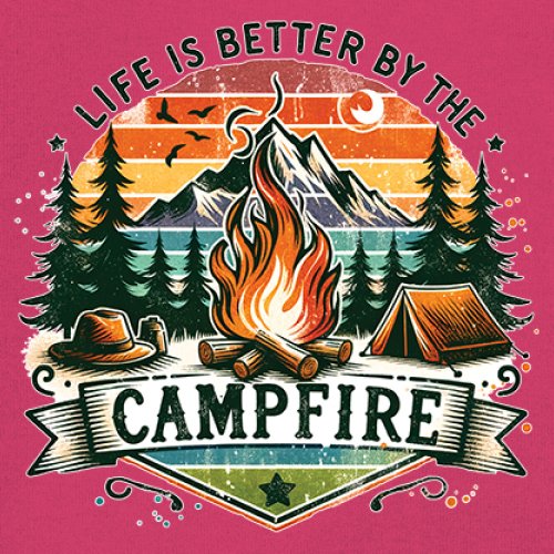 Life is Better by the Campfire Youth T-shirt Hiking Camping Outdoors Kids - Picture 46 of 50