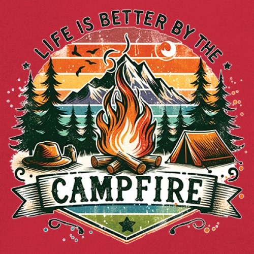 Life is Better by the Campfire Youth T-shirt Hiking Camping Outdoors Kids - Picture 25 of 50