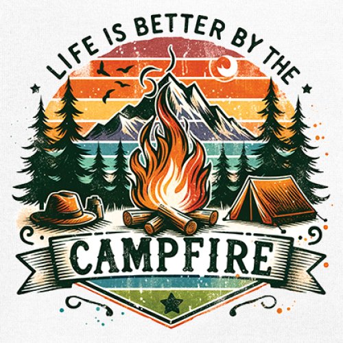 Life is Better by the Campfire Youth T-shirt Hiking Camping Outdoors Kids - Picture 32 of 50