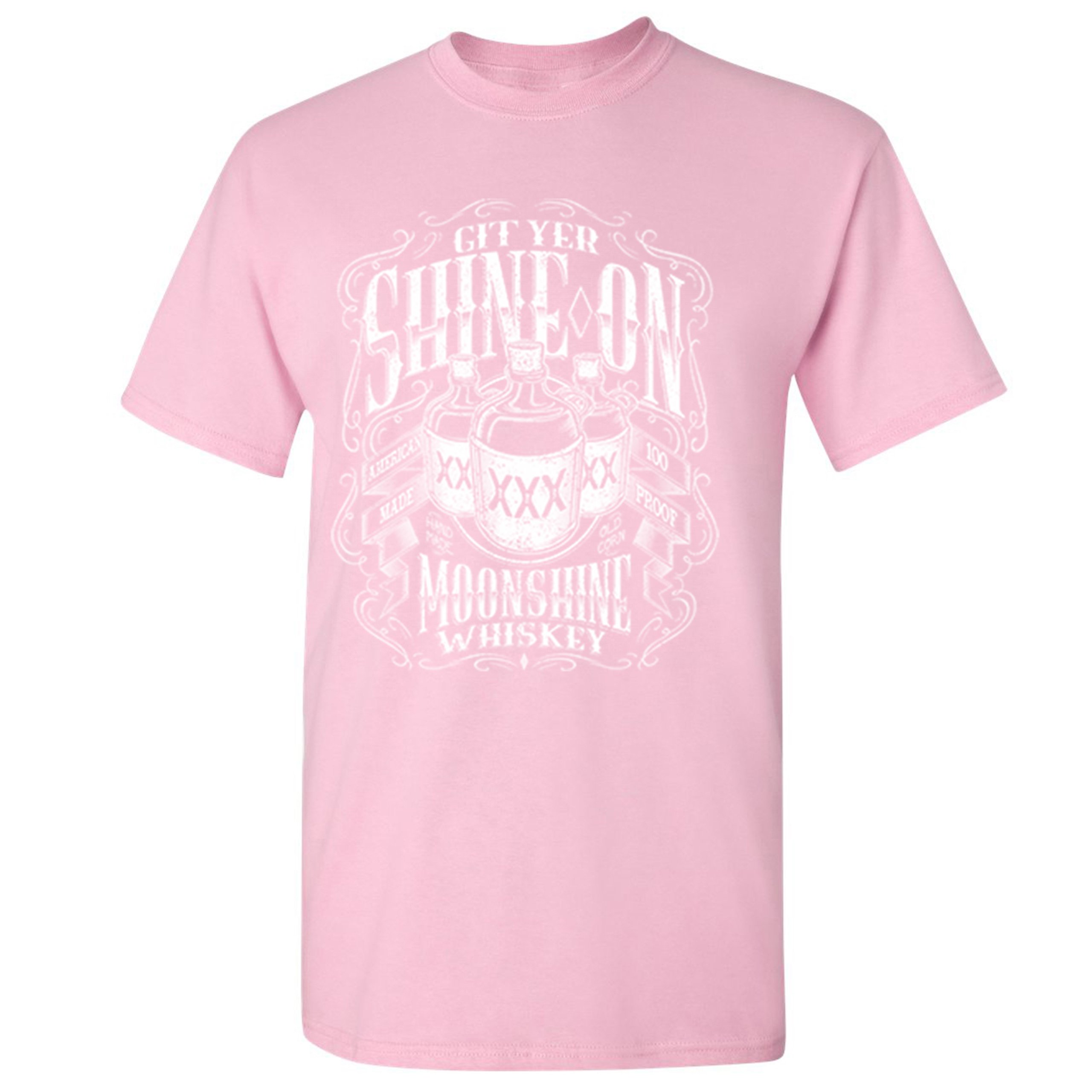 Git Yer Shine On Moonshine Whiskey T-shirt XXX Mason Jars Drinking Men's Tee - Picture 43 of 57