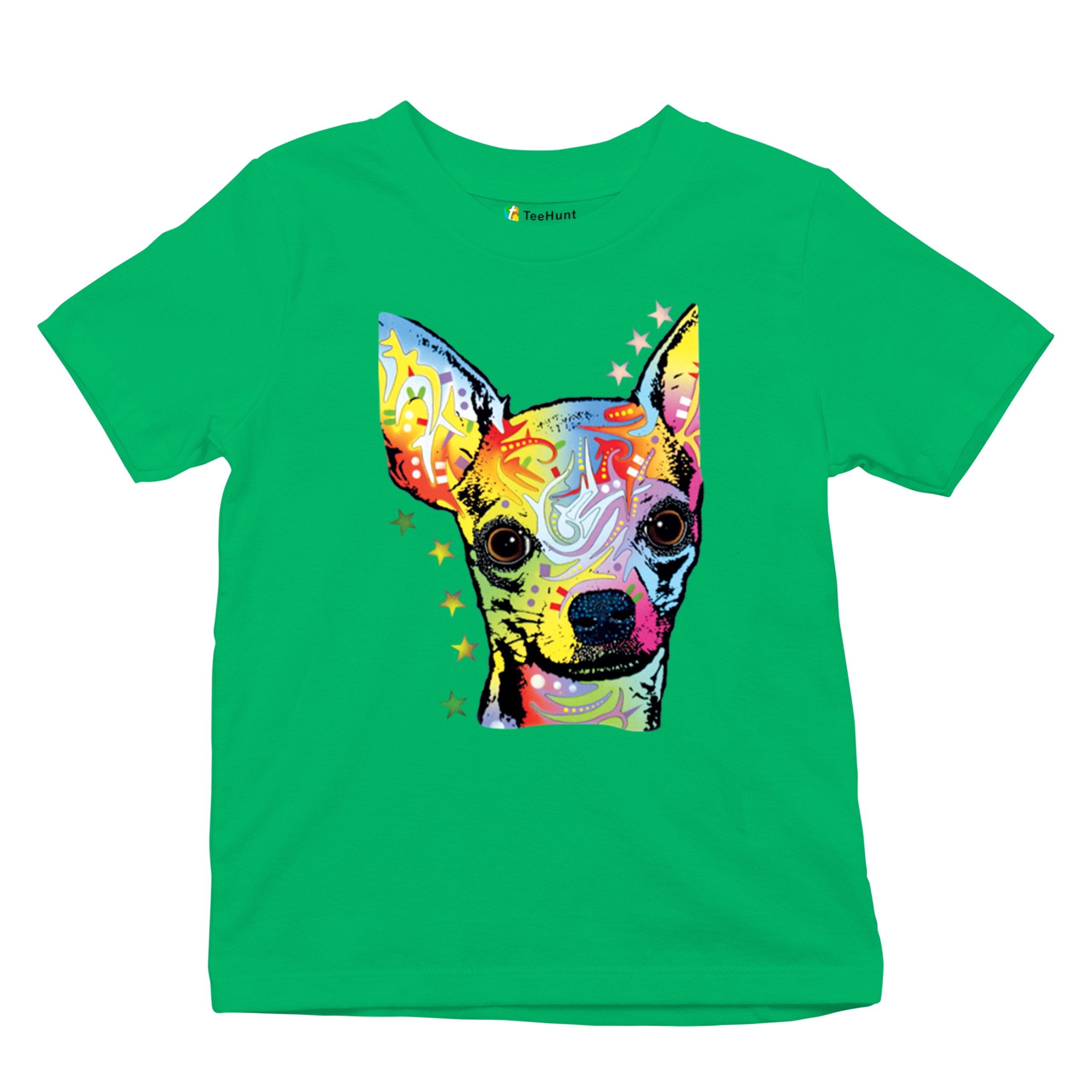 Dean Russo Cute Chihuahua Youth T-shirt Neon Colorful Small Dog Pet Kids - Picture 34 of 50