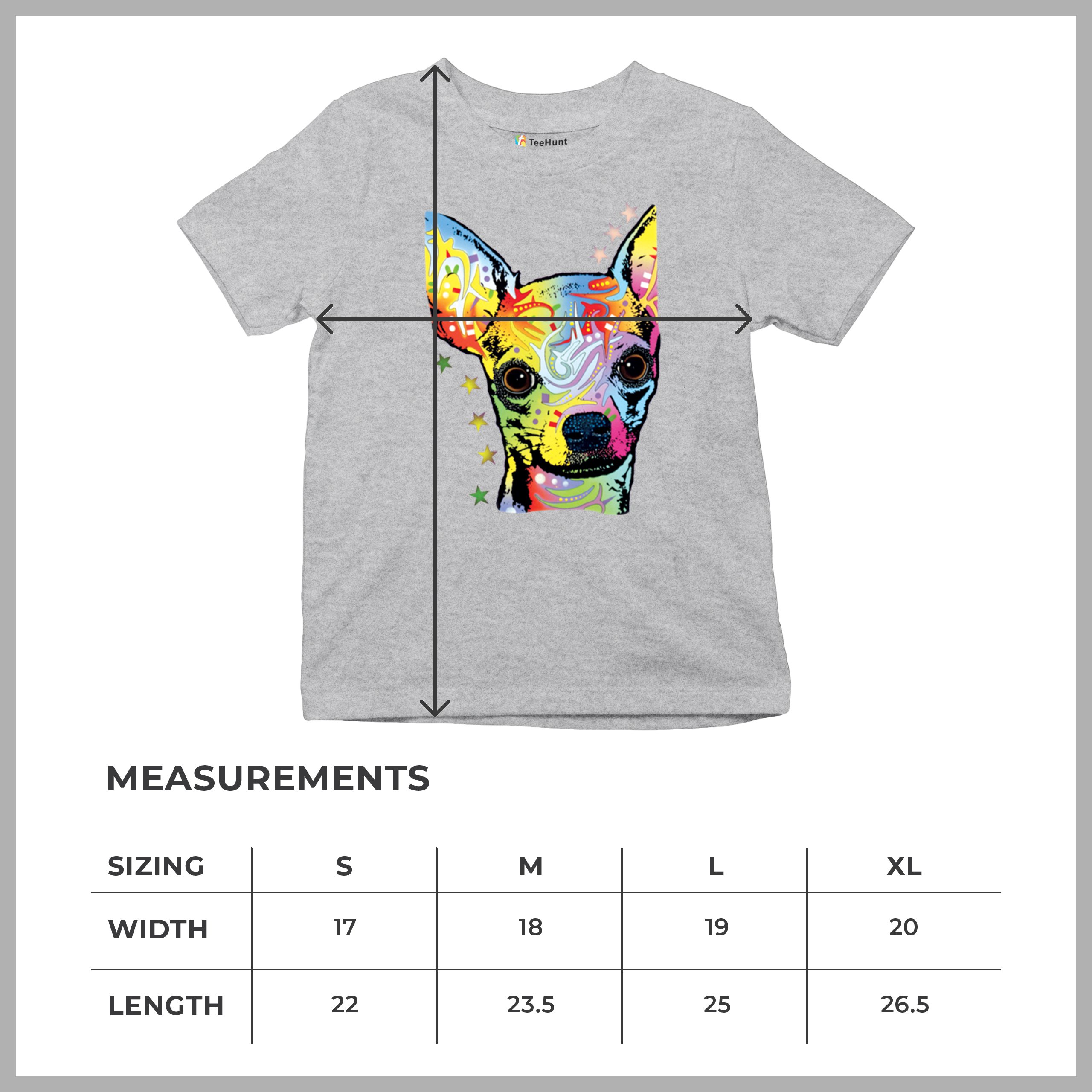 Dean Russo Cute Chihuahua Youth T-shirt Neon Colorful Small Dog Pet Kids - Picture 15 of 50