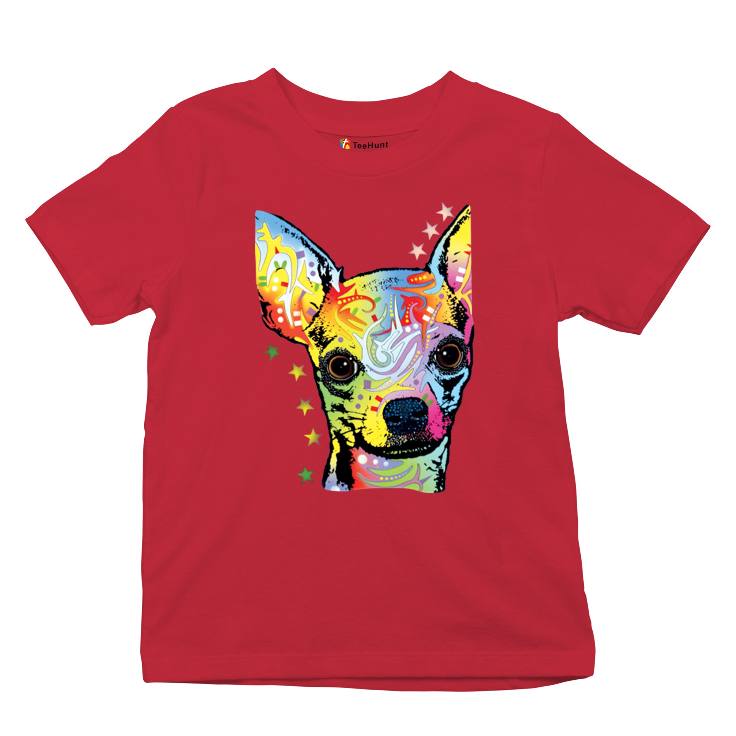 Dean Russo Cute Chihuahua Youth T-shirt Neon Colorful Small Dog Pet Kids - Picture 20 of 50