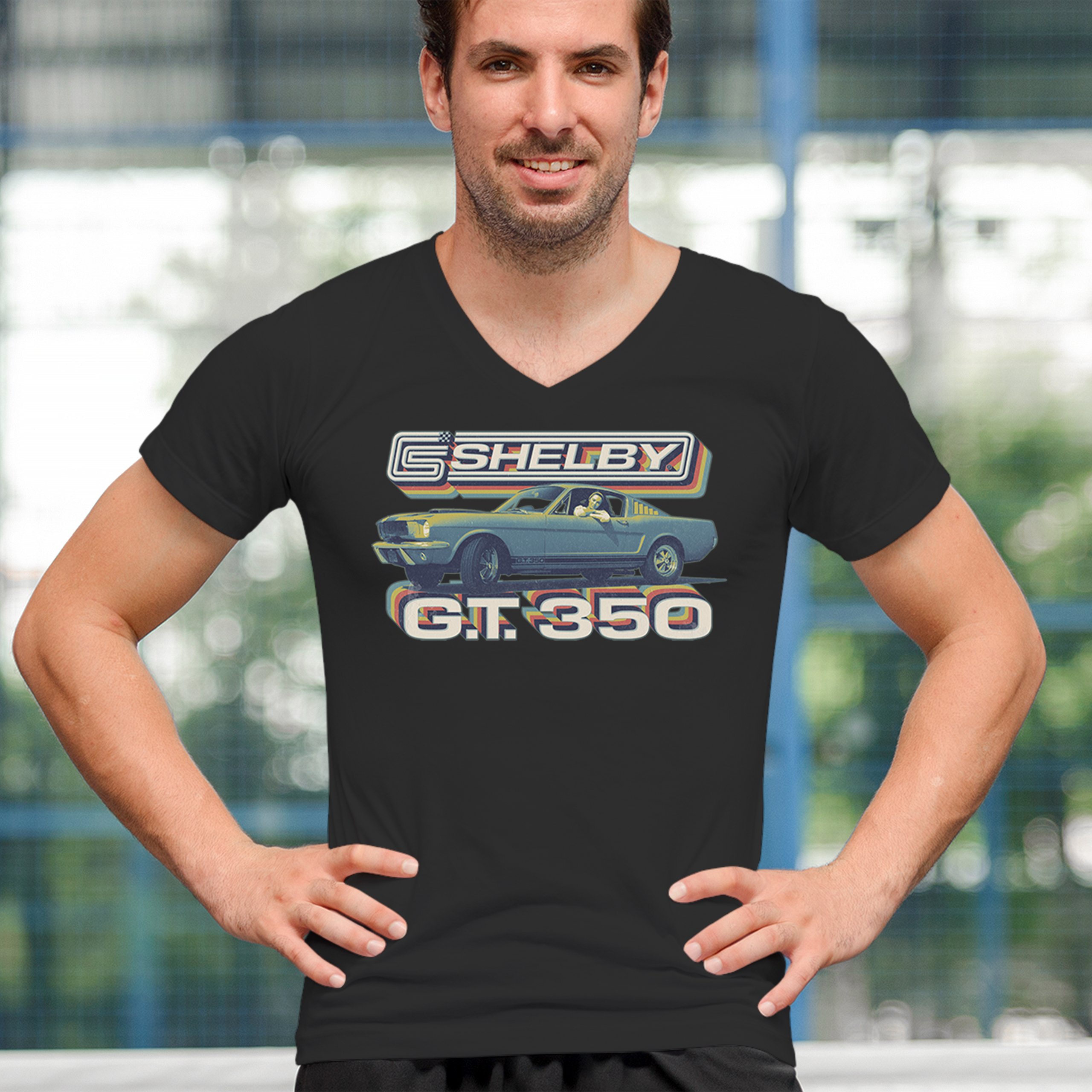 ALTRA T shirt vintage 1965 Shelby GT350 collo a V Mustang Cobra GT powered by Ford T shirt