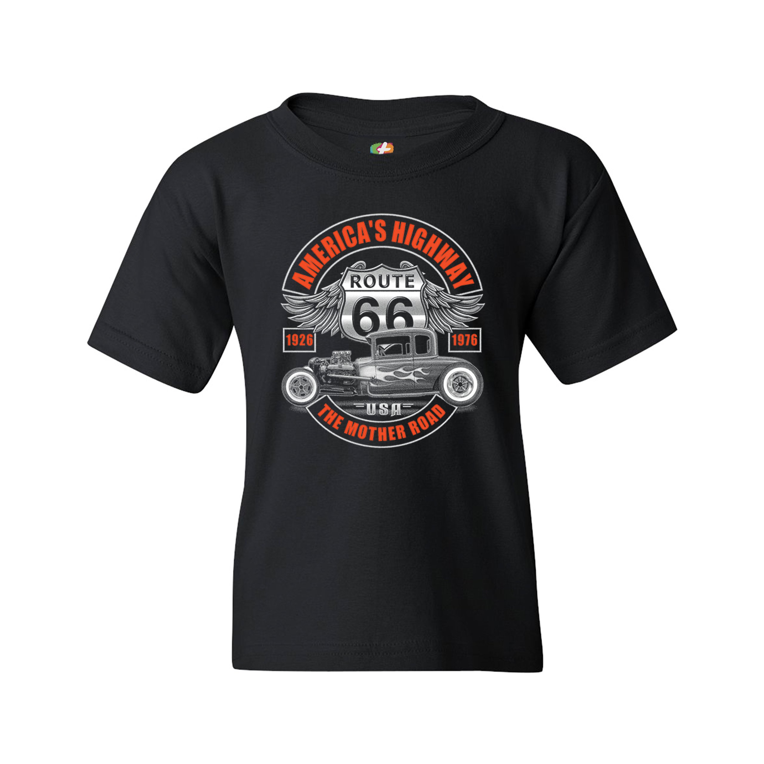 America's Highway Youth T-shirt Route 66 The Mother Road Hot Rod Kids - Picture 3 of 5