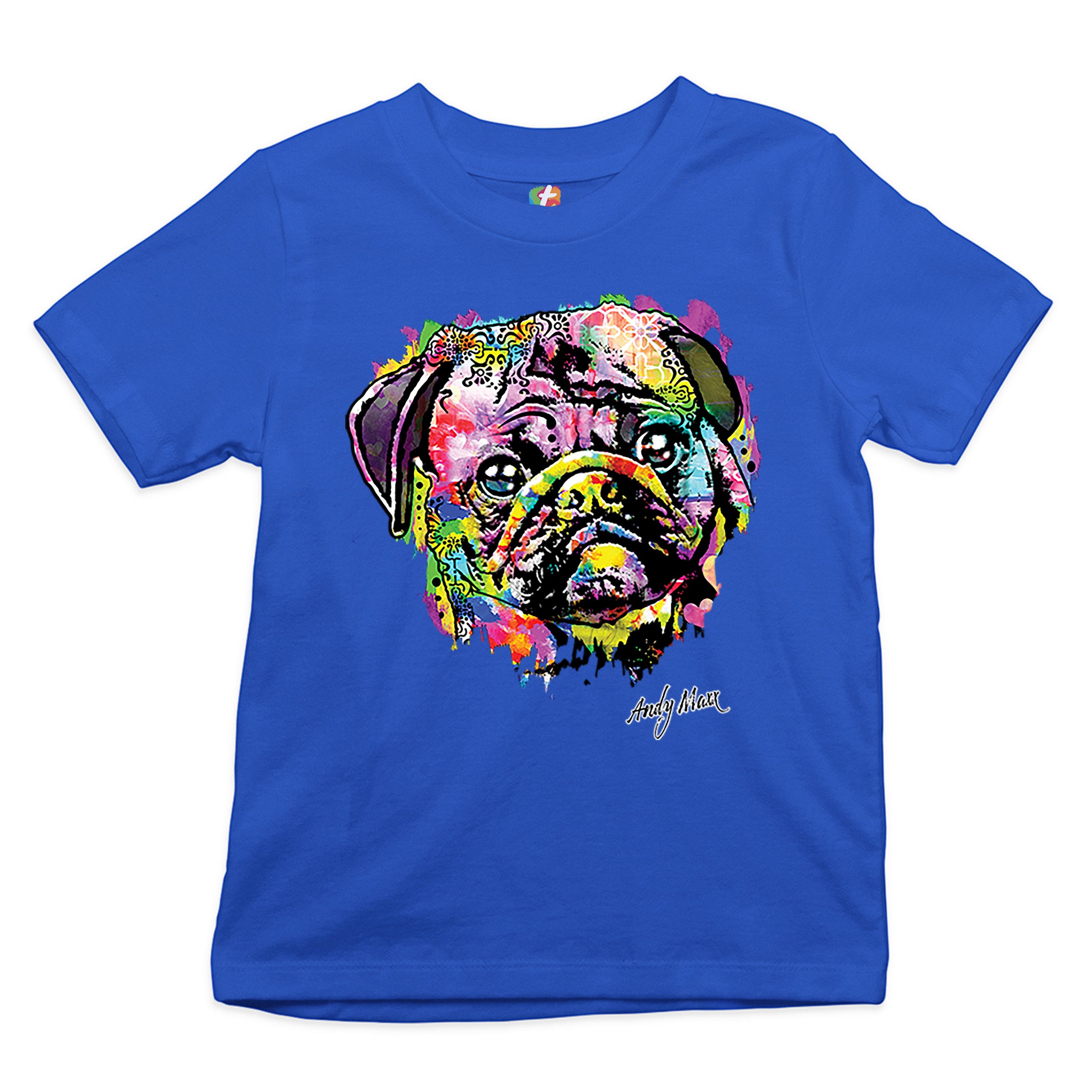 Adorable Pug Youth T-shirt Andy Maxx Pet Owner I Love My Dog Doggie Kids - Picture 22 of 29