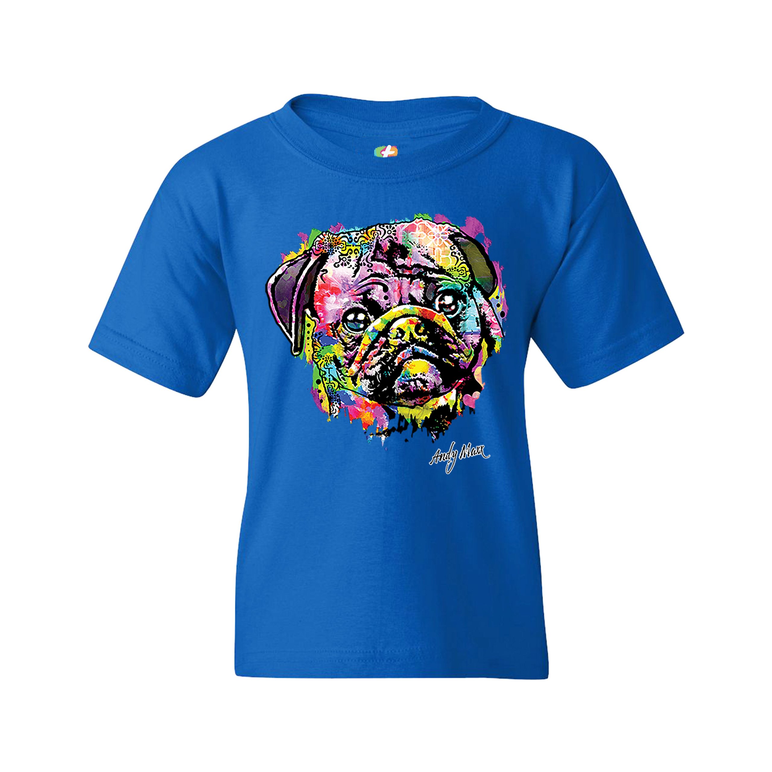 Adorable Pug Youth T-shirt Andy Maxx Pet Owner I Love My Dog Doggie Kids - Picture 23 of 29