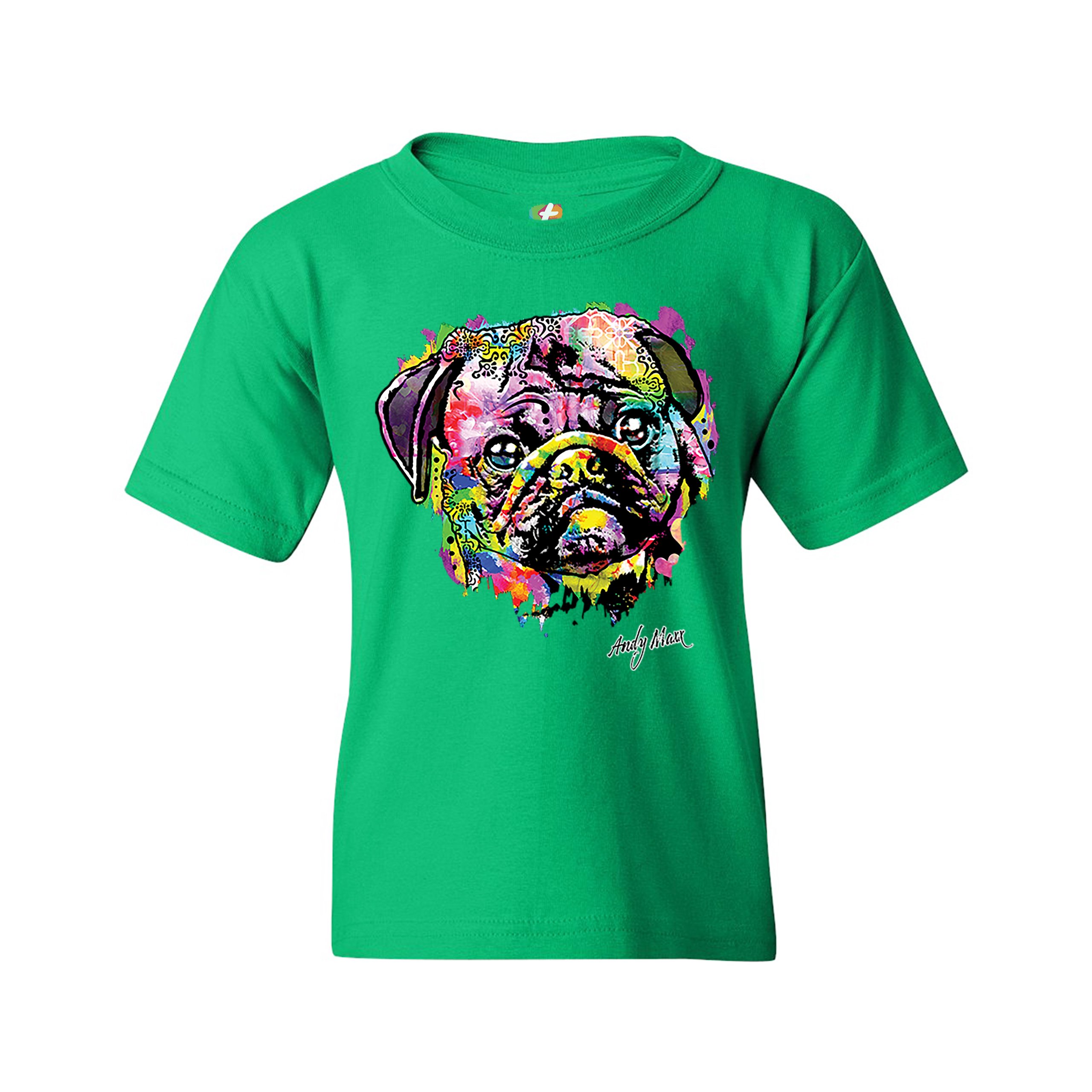 Adorable Pug Youth T-shirt Andy Maxx Pet Owner I Love My Dog Doggie Kids - Picture 19 of 29
