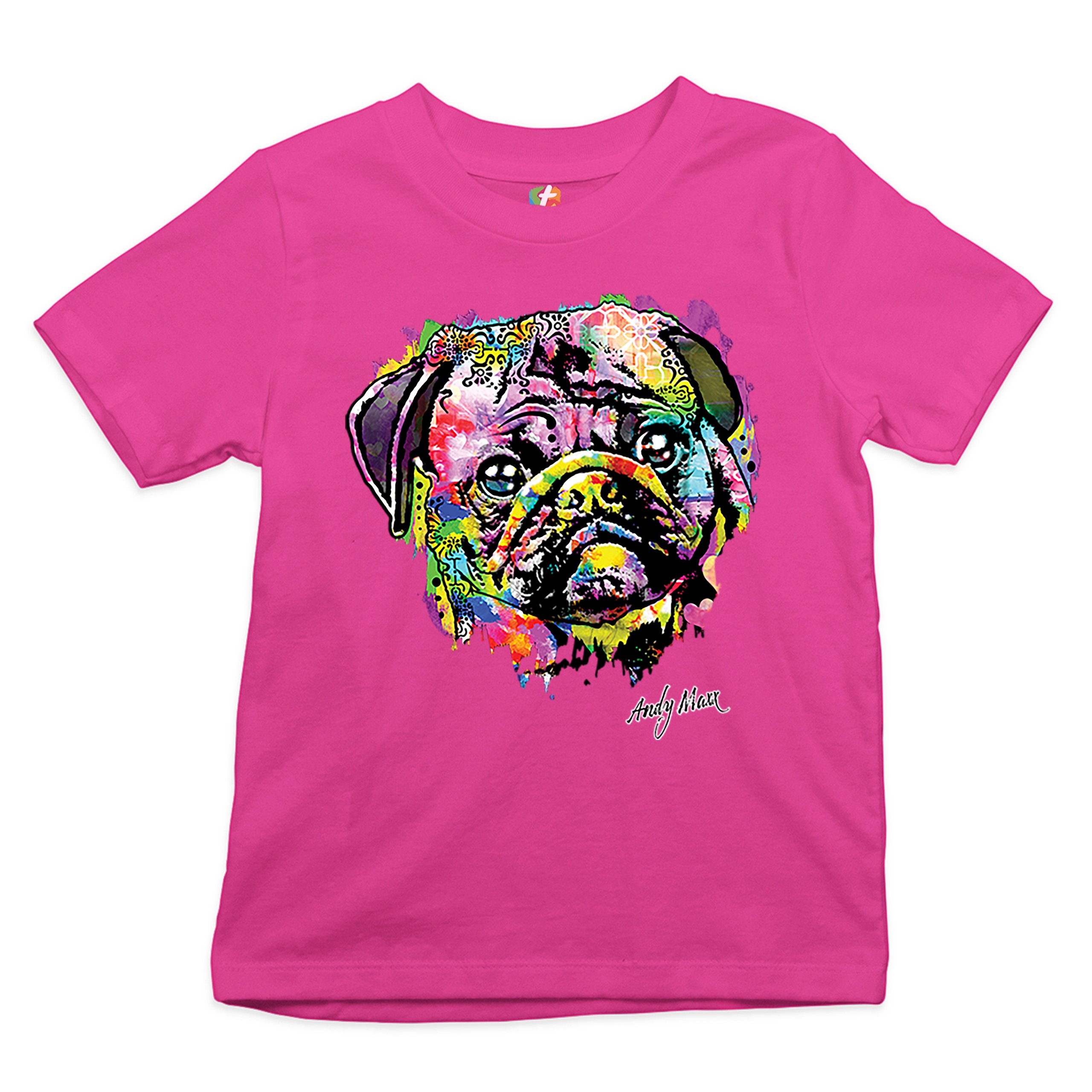 Adorable Pug Youth T-shirt Andy Maxx Pet Owner I Love My Dog Doggie Kids - Picture 26 of 29