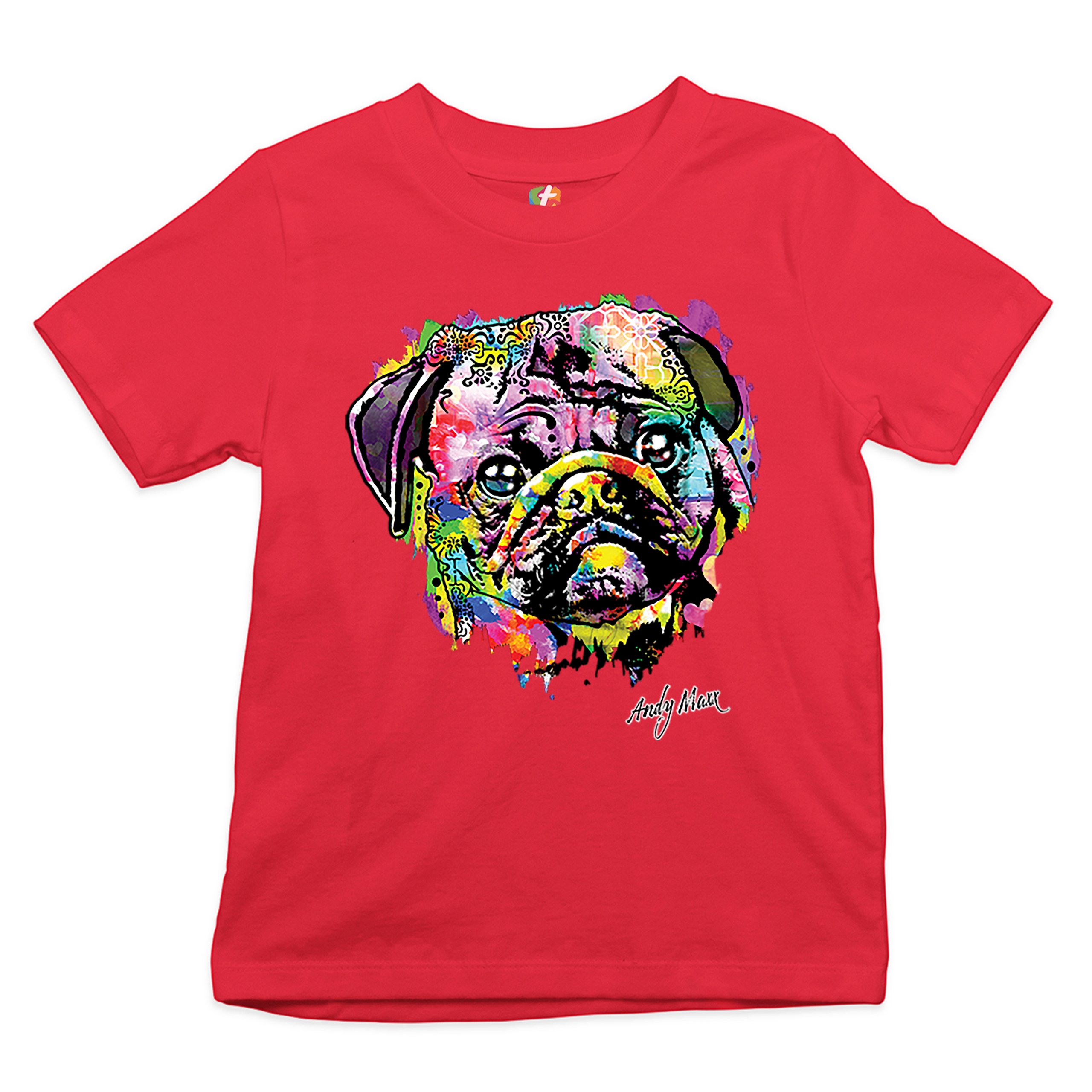 Adorable Pug Youth T-shirt Andy Maxx Pet Owner I Love My Dog Doggie Kids - Picture 10 of 29