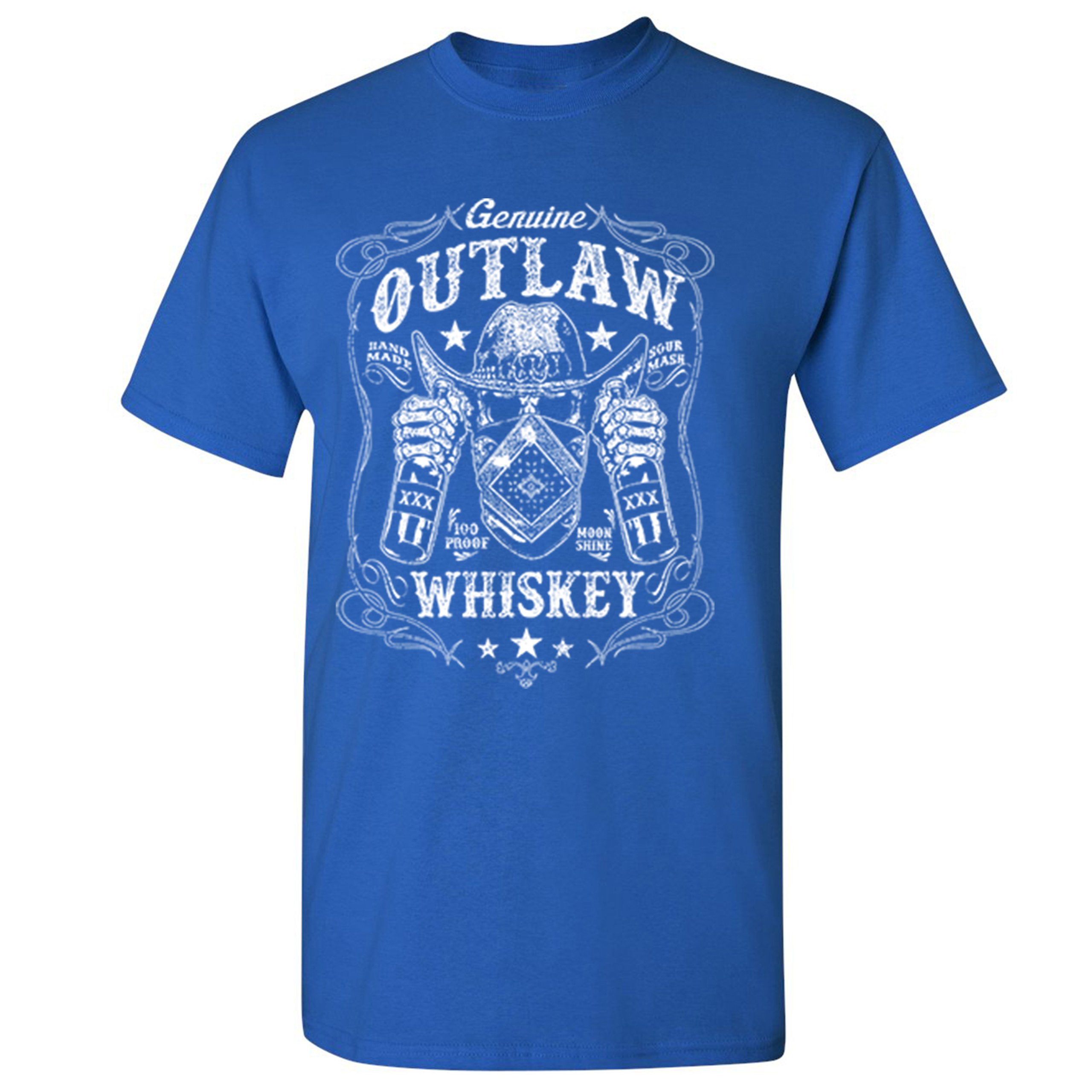 Genuine Outlaw Whiskey T-shirt XXX Sour Mash Moonshine Drinking Men's Tee - 第 51/57 張圖片
