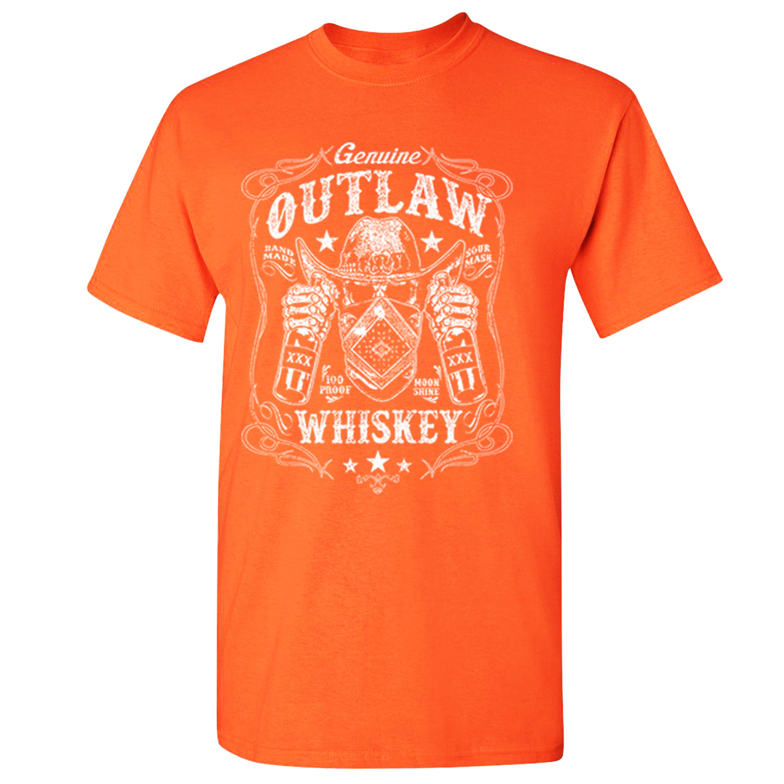 Genuine Outlaw Whiskey T-shirt XXX Sour Mash Moonshine Drinking Men's Tee - 第 7/57 張圖片