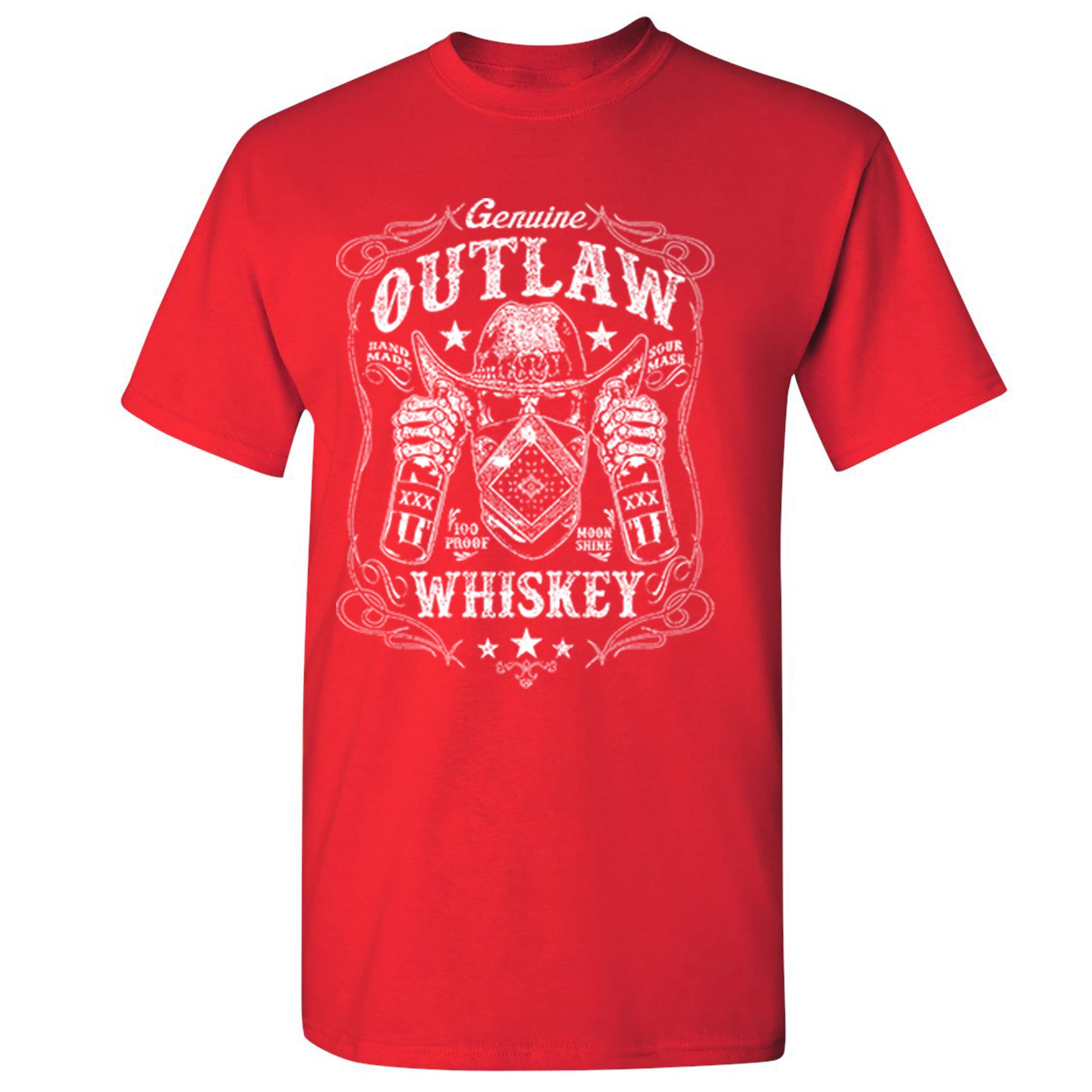 Genuine Outlaw Whiskey T-shirt XXX Sour Mash Moonshine Drinking Men's Tee - 第 19/57 張圖片
