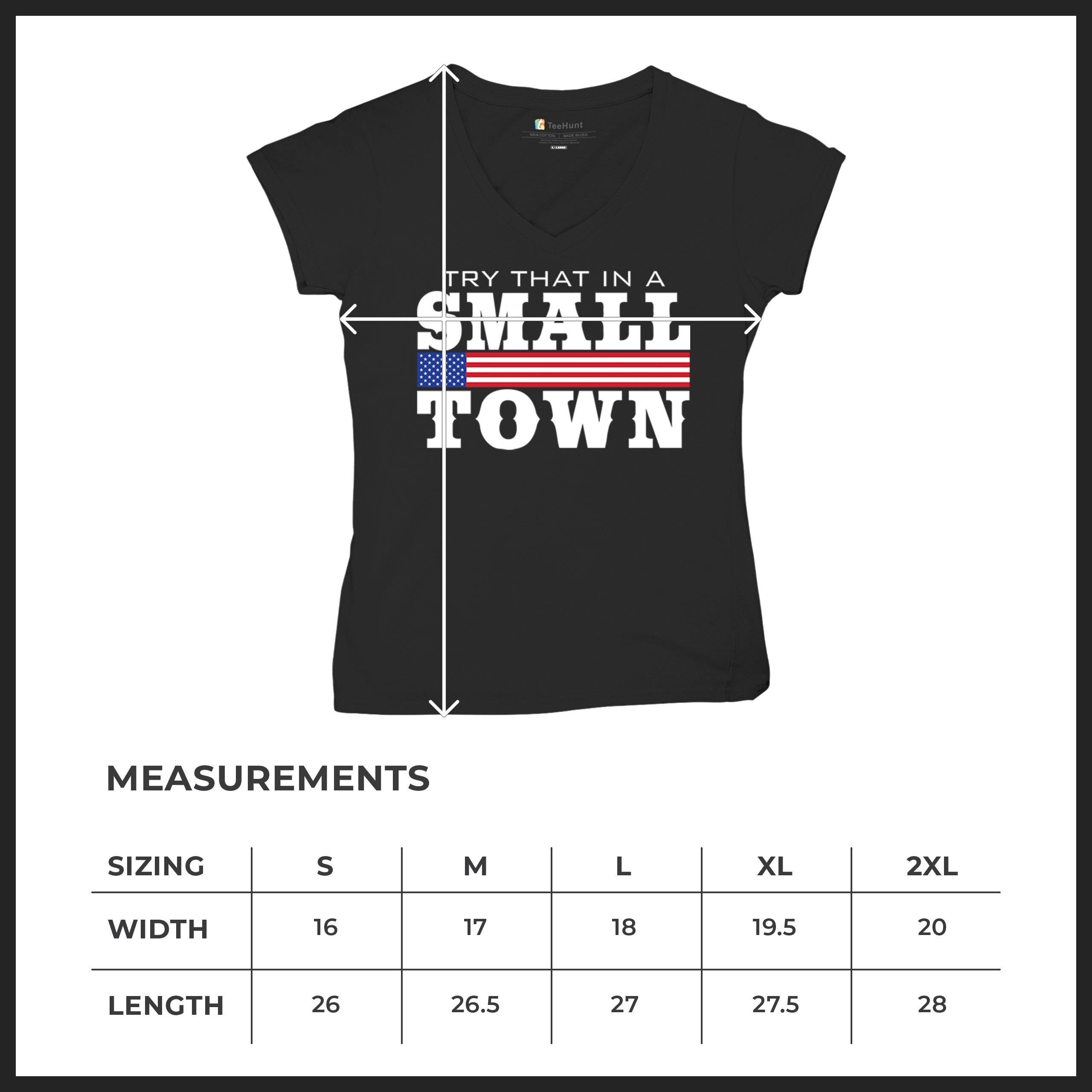 Try That In A Small Town Women's V-Neck T-shirt Patriotic Country Music Tee - Picture 8 of 50