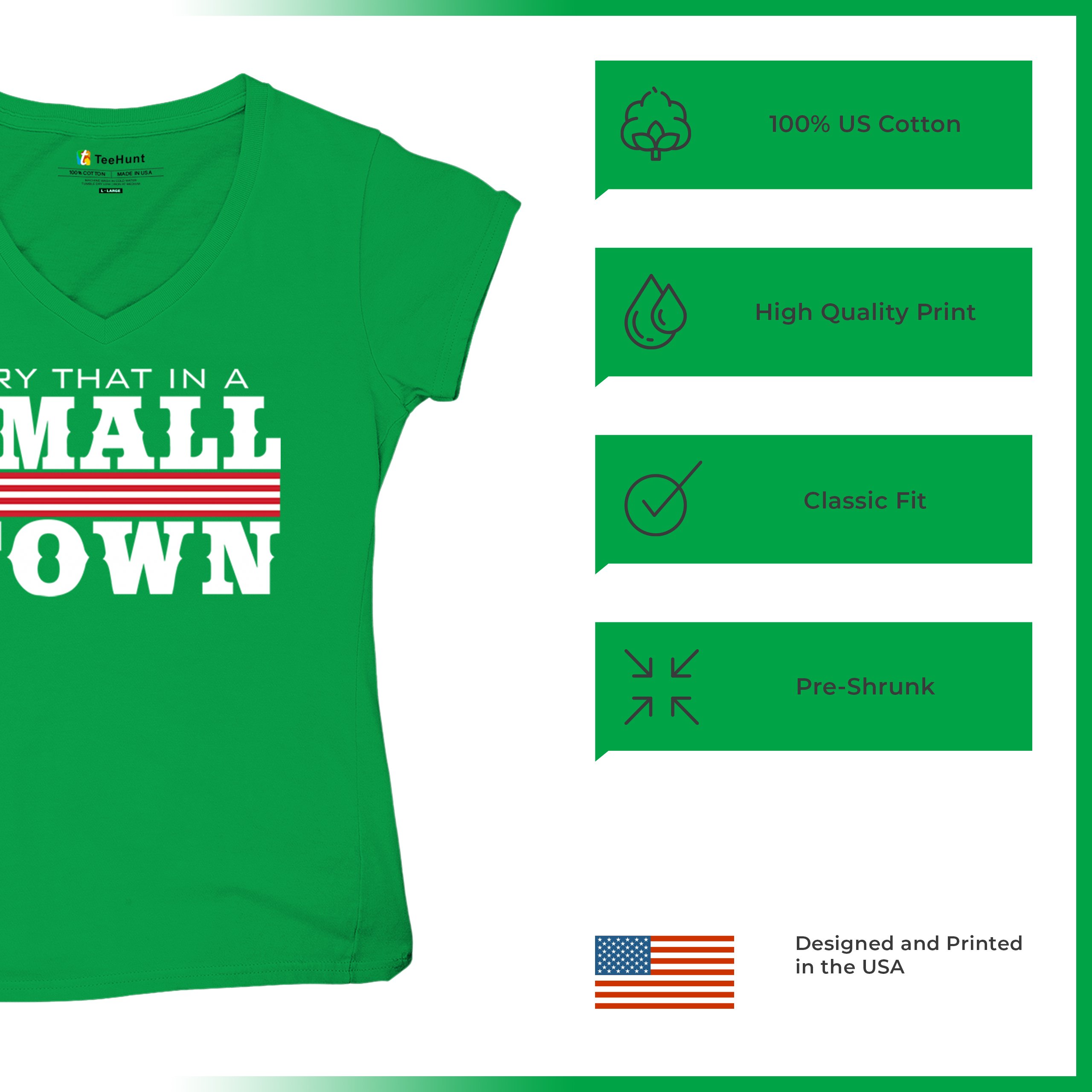 Try That In A Small Town Women's V-Neck T-shirt Patriotic Country Music Tee - Picture 35 of 50