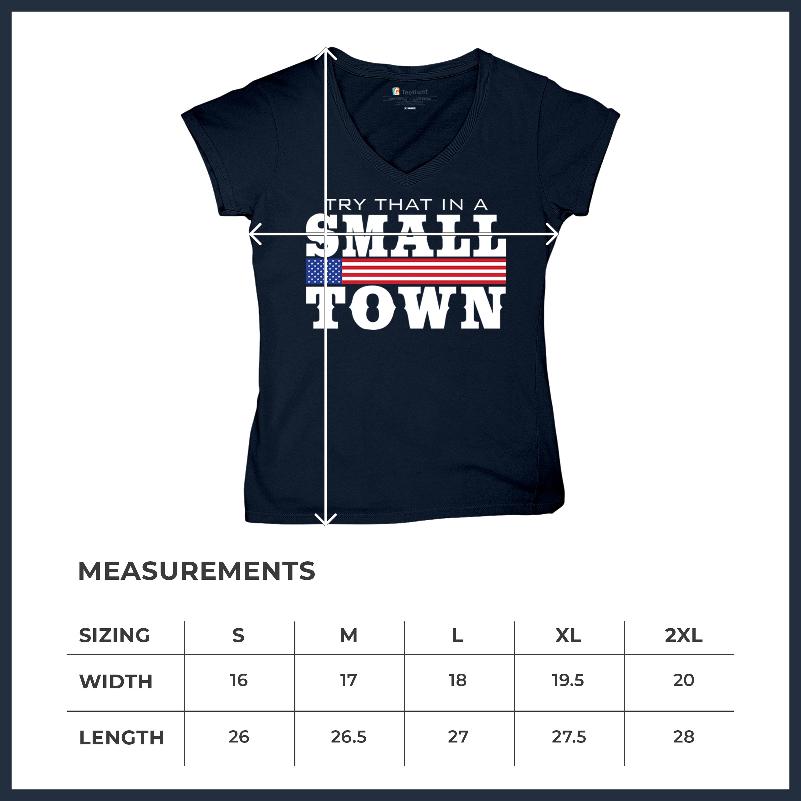 Try That In A Small Town Women's V-Neck T-shirt Patriotic Country Music Tee - Picture 29 of 50